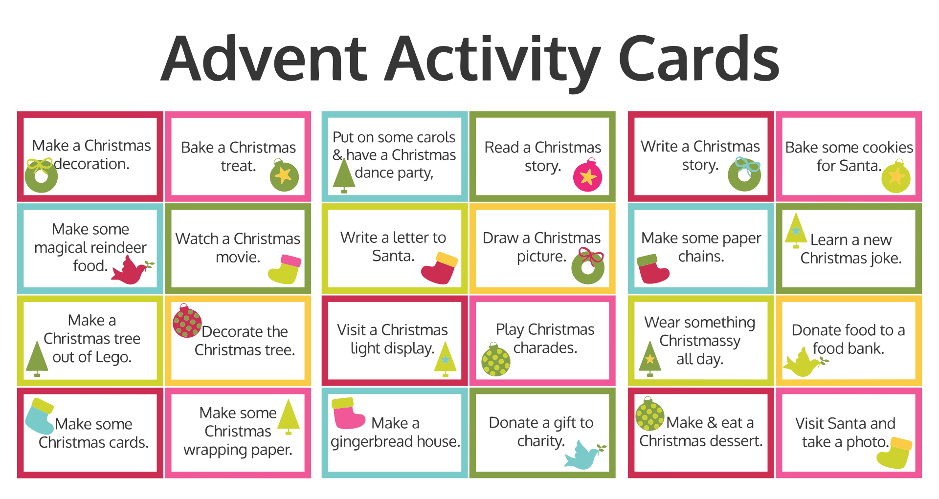 Printable Advent Calendar Activities