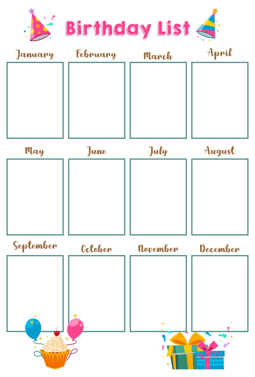 10 Best Office Birthday List Printable PDF For Free At Printablee