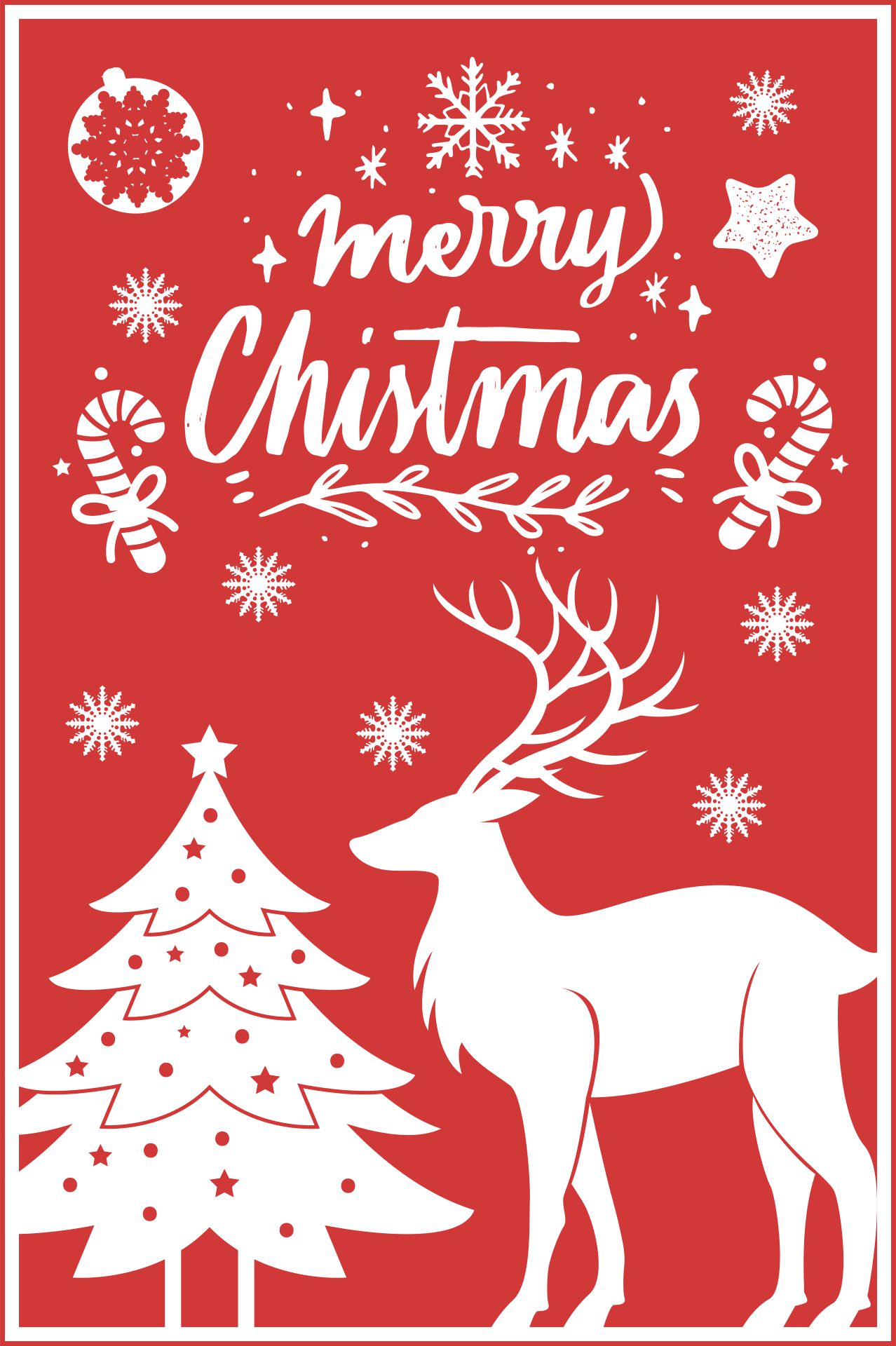 Reindeer Christmas Card Templates Printable Free