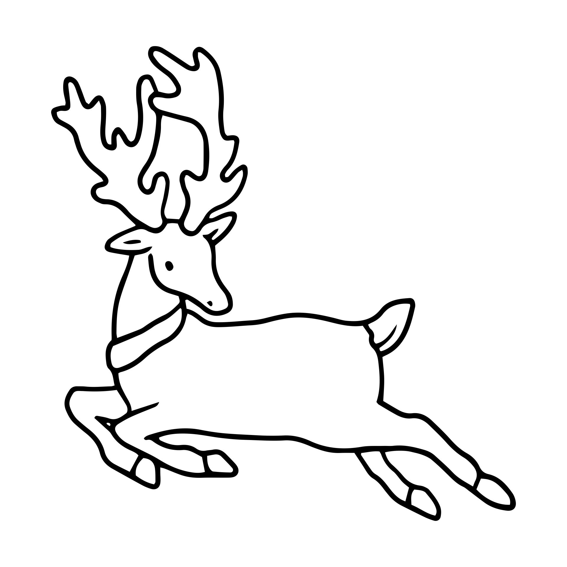 Reindeer Coloring Page Template