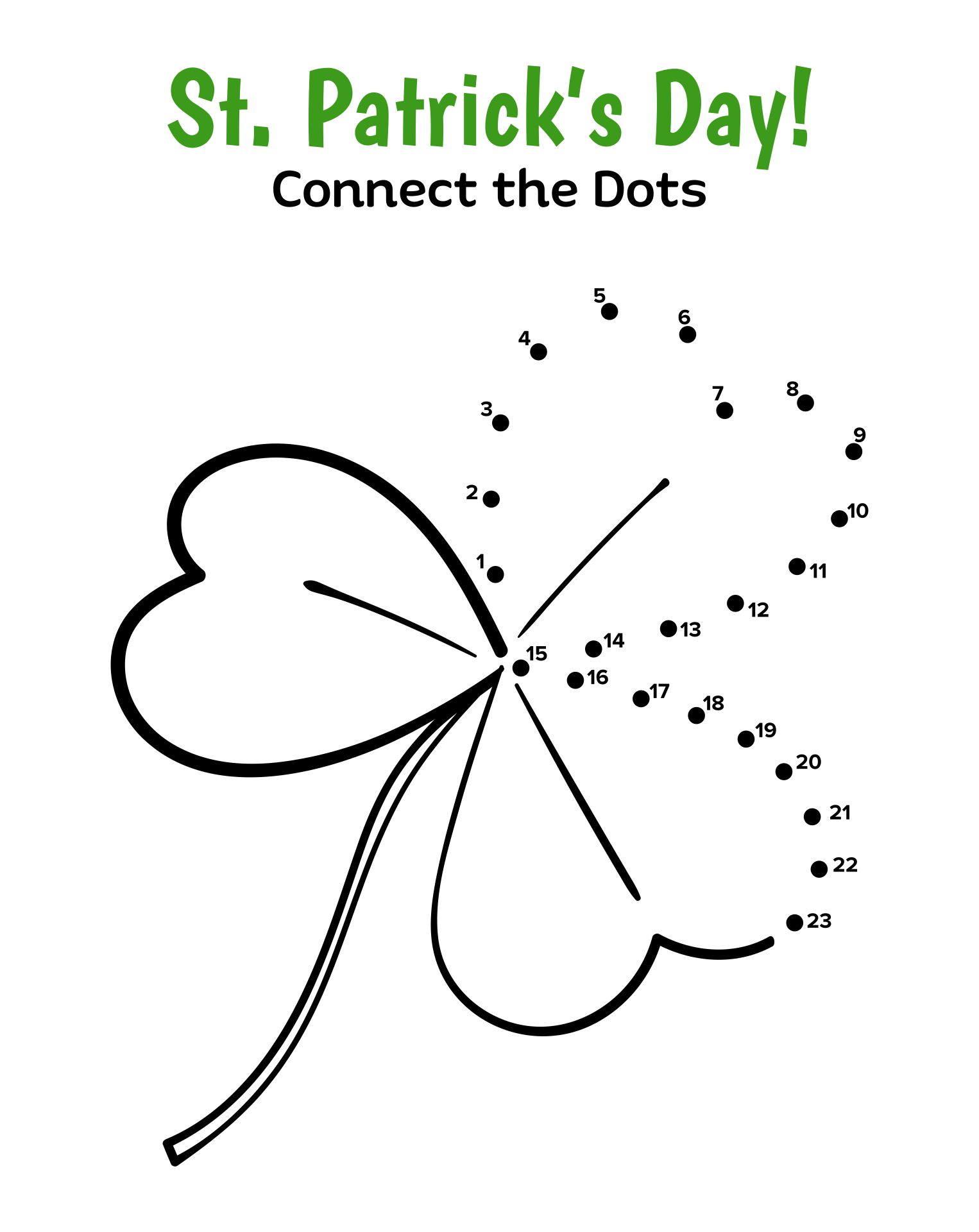 Shamrock Dot to Dot Printable