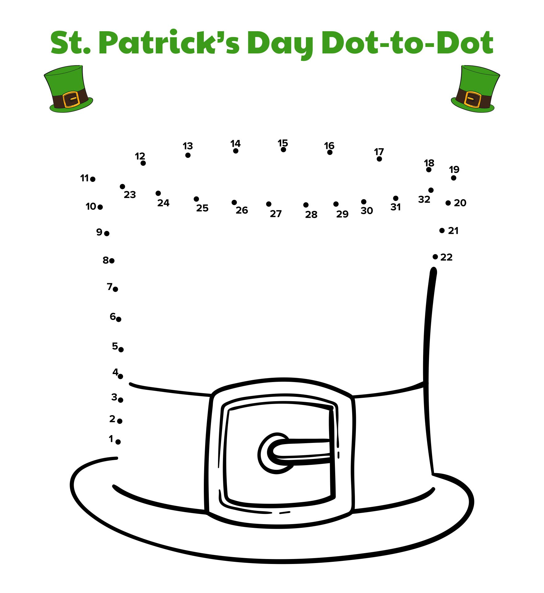 St. Patricks Day Dot to Dot Printable