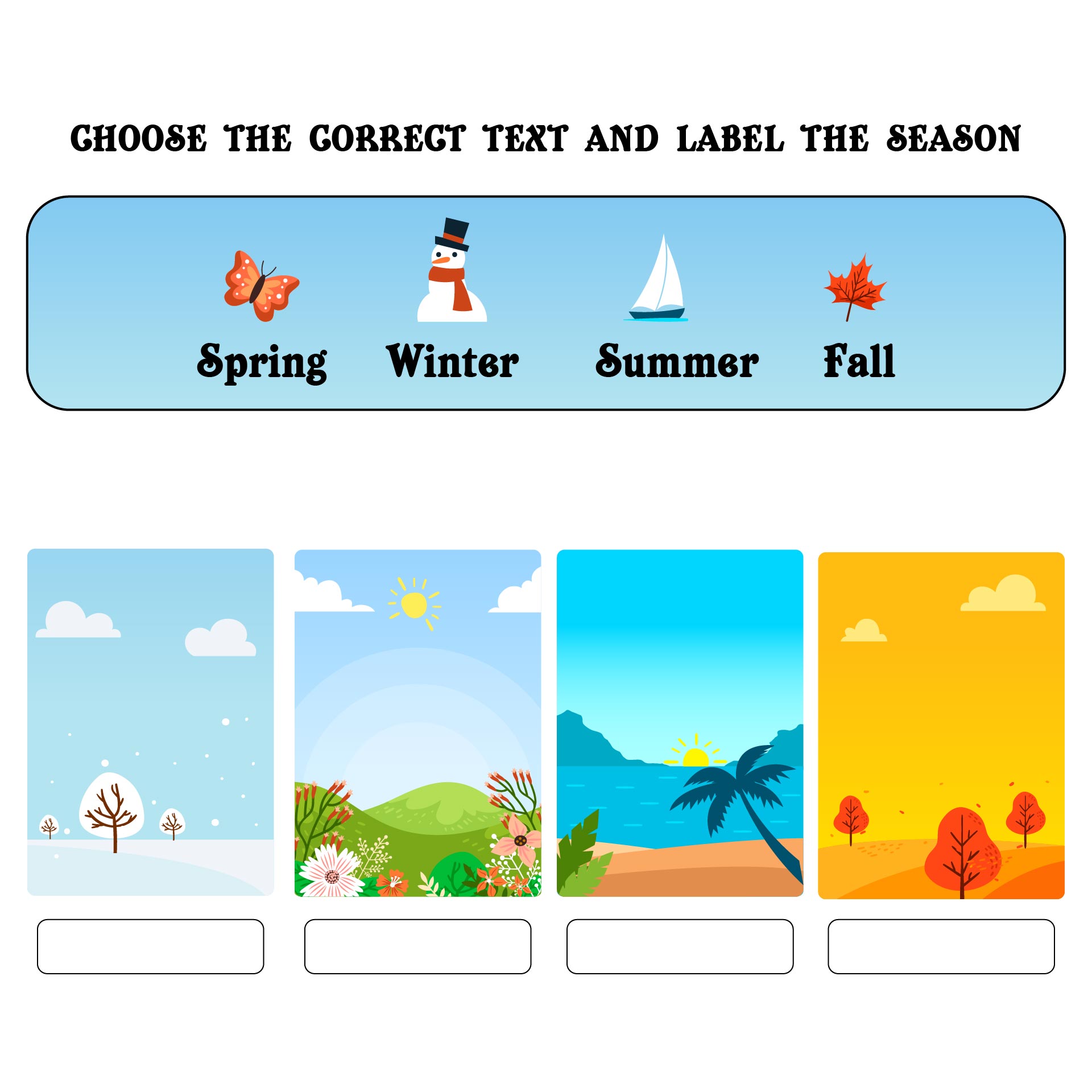 4 Seasons Printable Worksheets