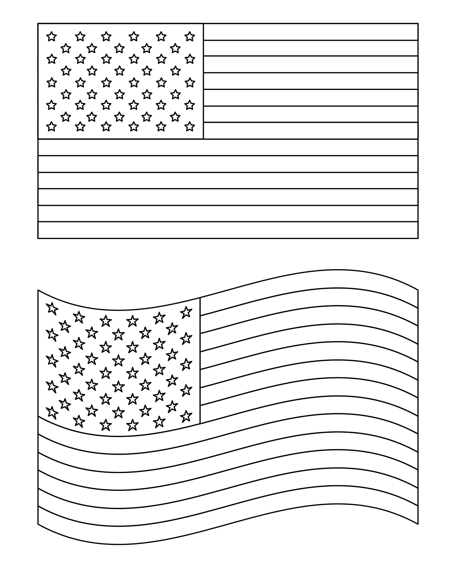 American Flag Stencil Template