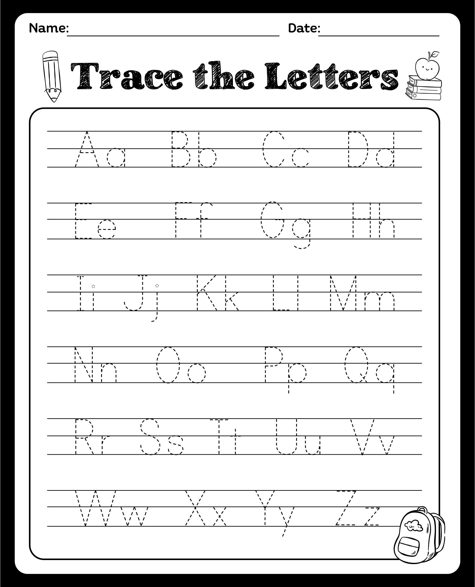 kindergarten alphabet worksheets