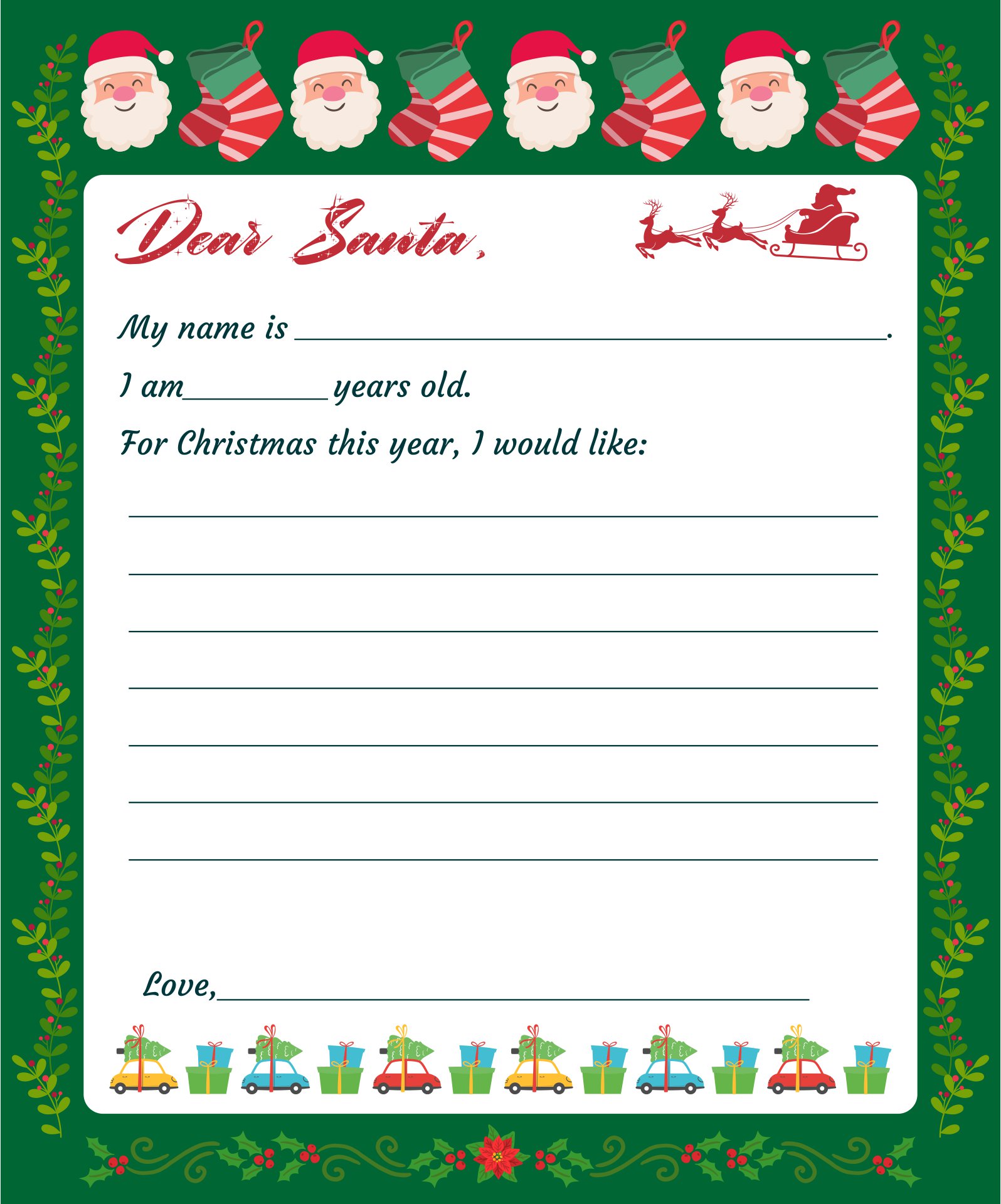 6 Best Printable Christmas Letter To Santa Templates Free 6 Best Printable Christmas Letter To Santa Templates Free
