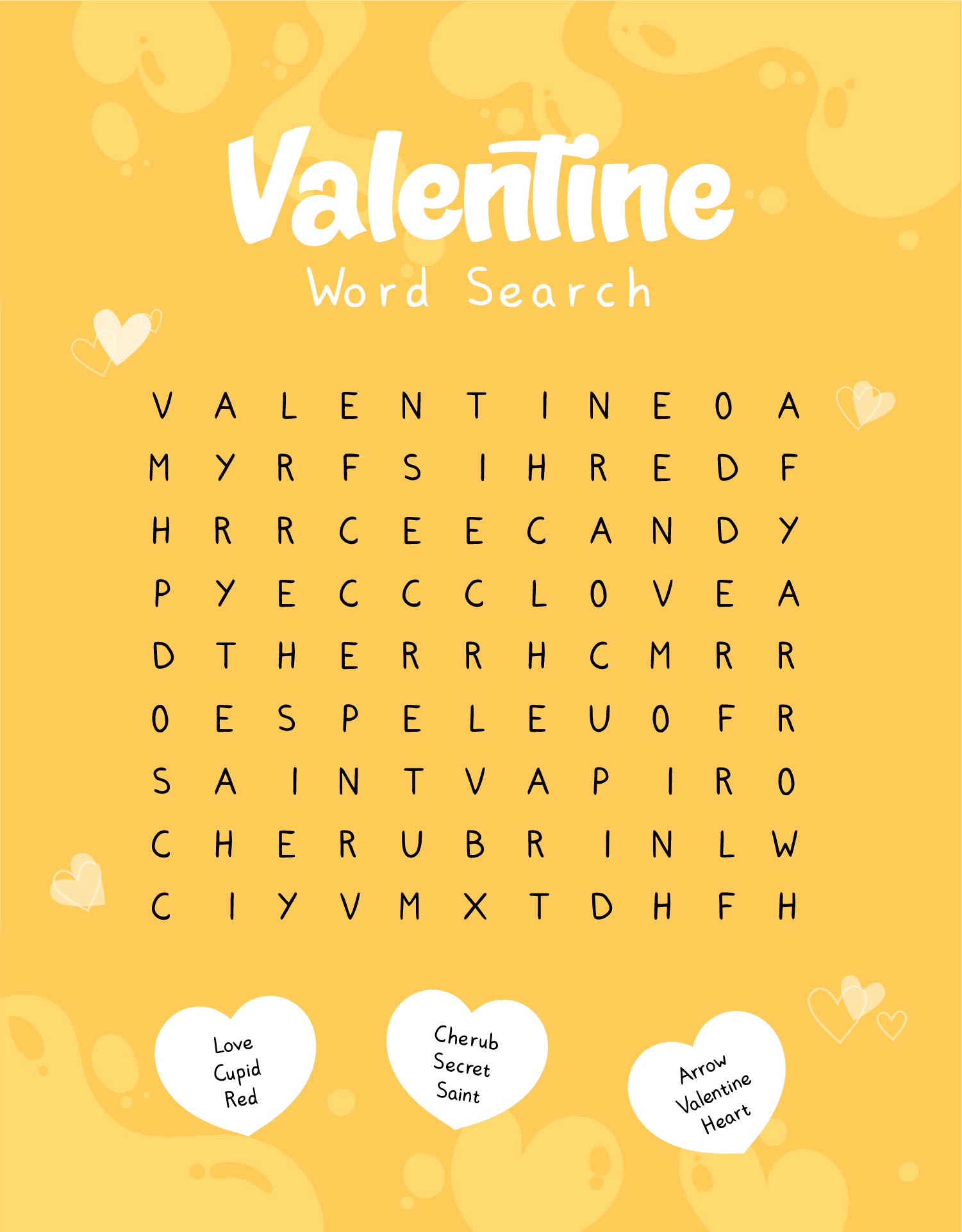 Valentines Day Word Search Printable