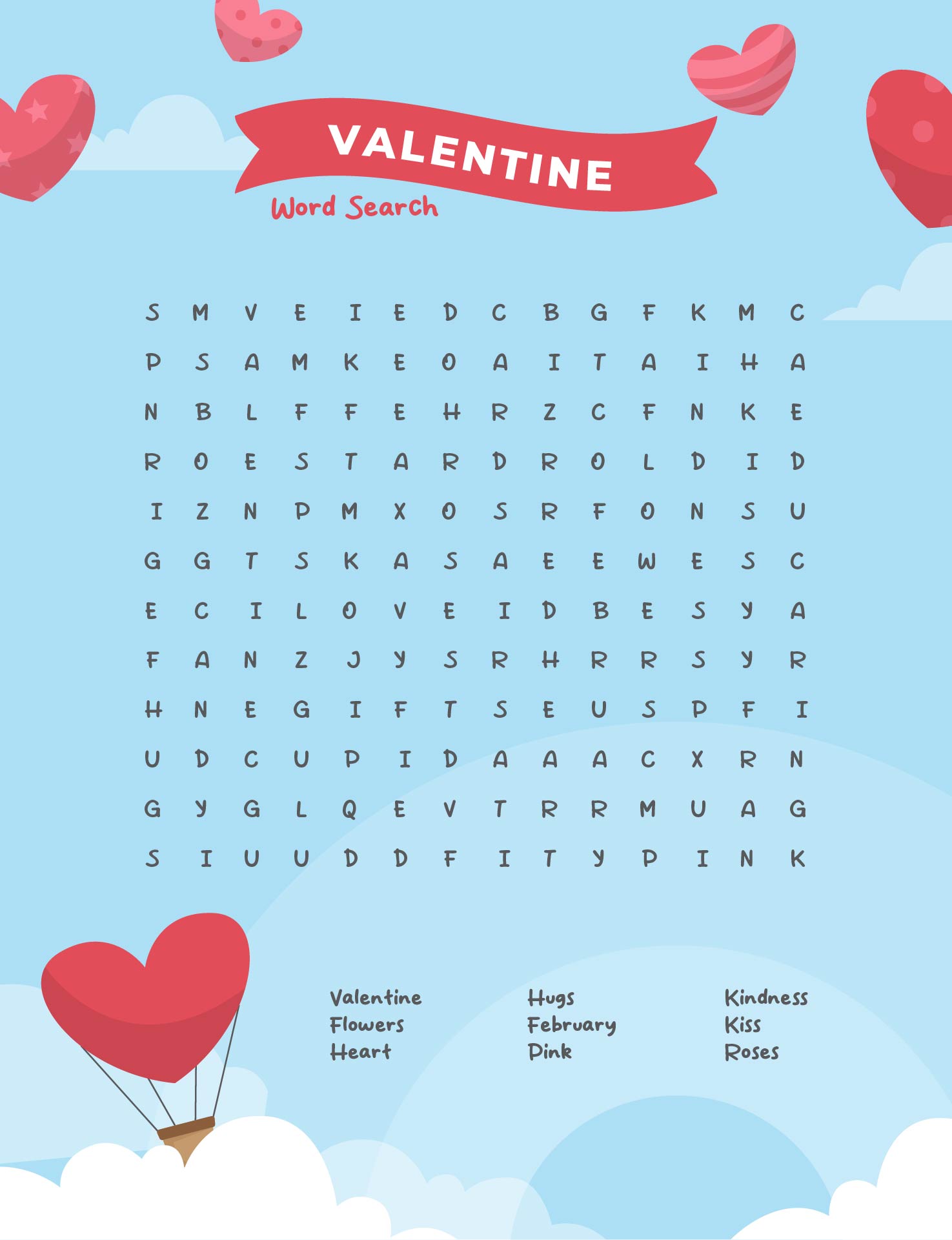Happy Valentines Day Word Search