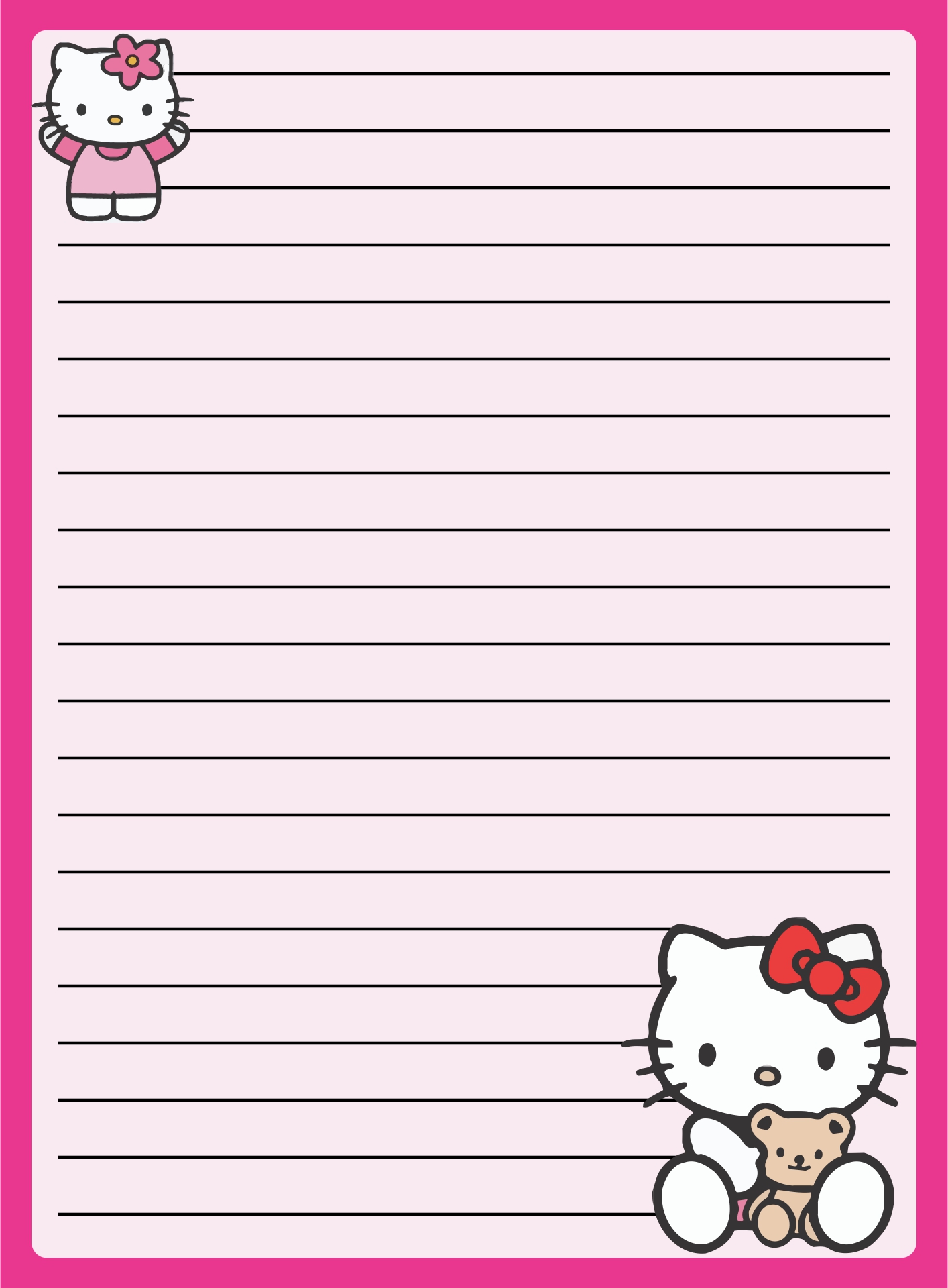 Hello Kitty Stationary Printable Papers