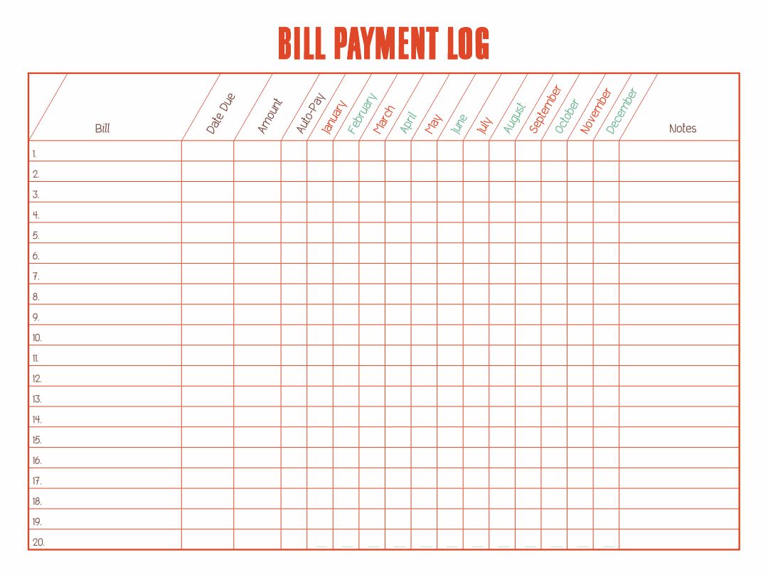 Bill Payment Chart 10 Free PDF Printables Printablee Bill Payment Chart 10 Free PDF Printables Printablee