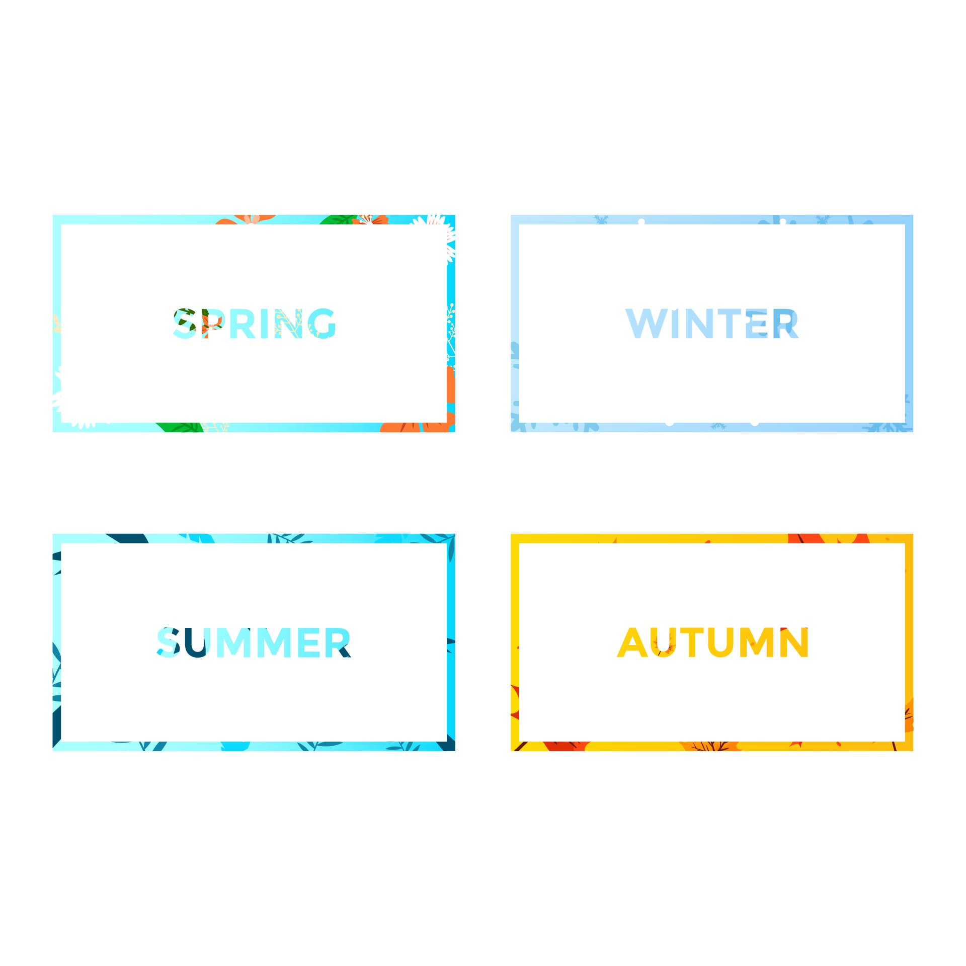 Printable Seasons Flash Cards