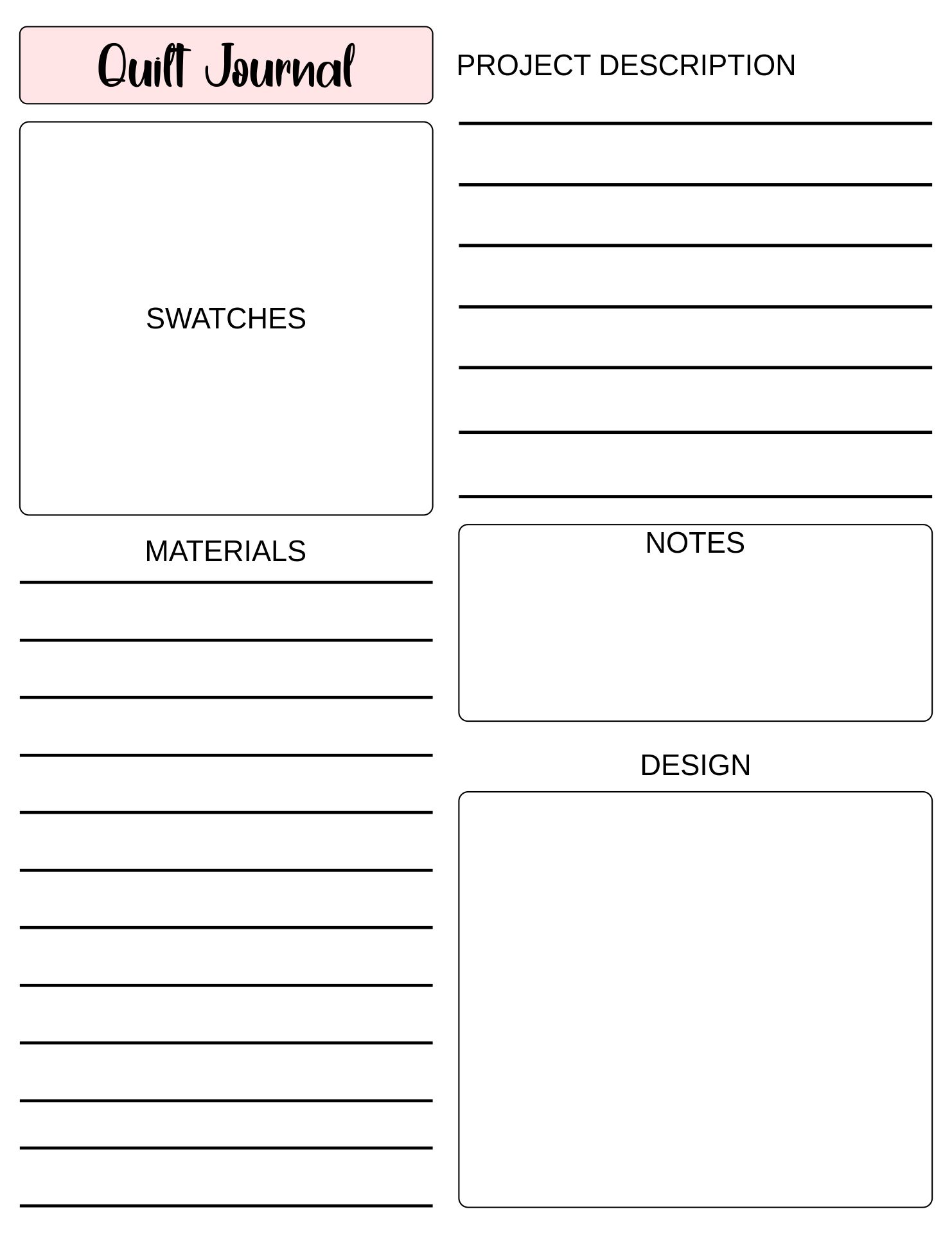 6 Best Printable Quilt Journal Pages