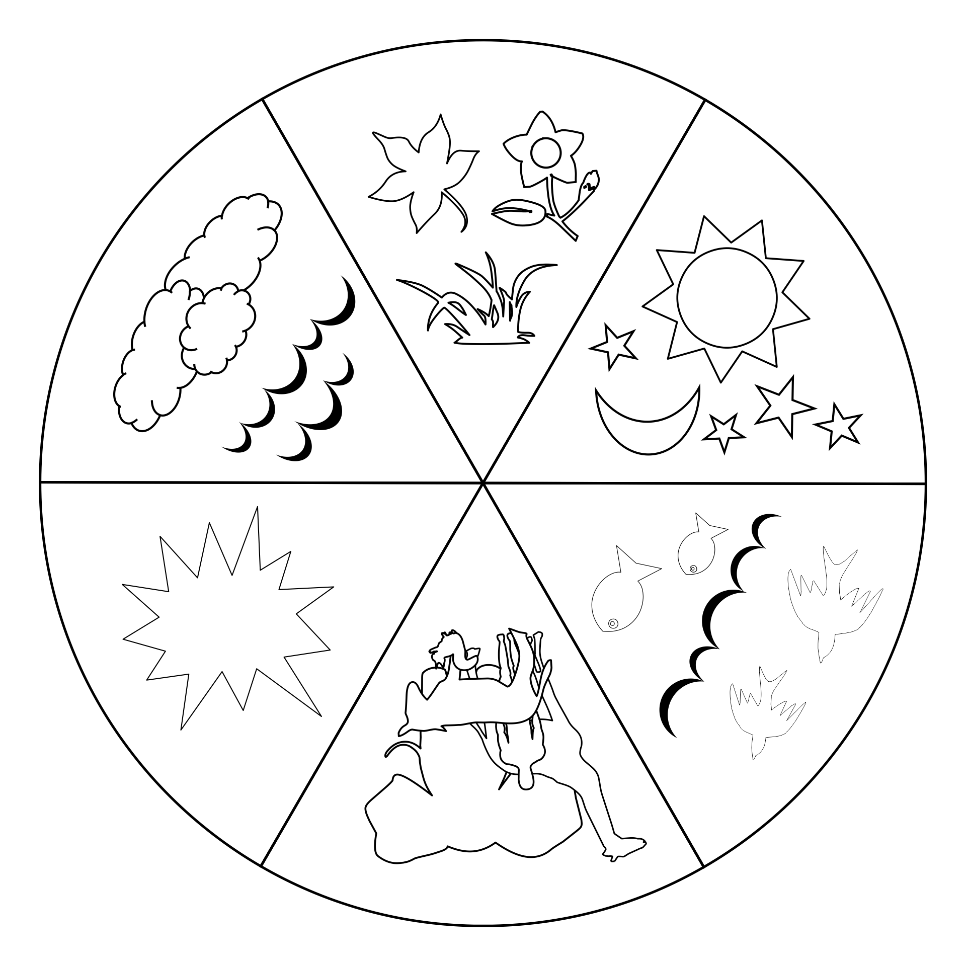 Free Printable Creation Wheel Craft - Printable World Holiday