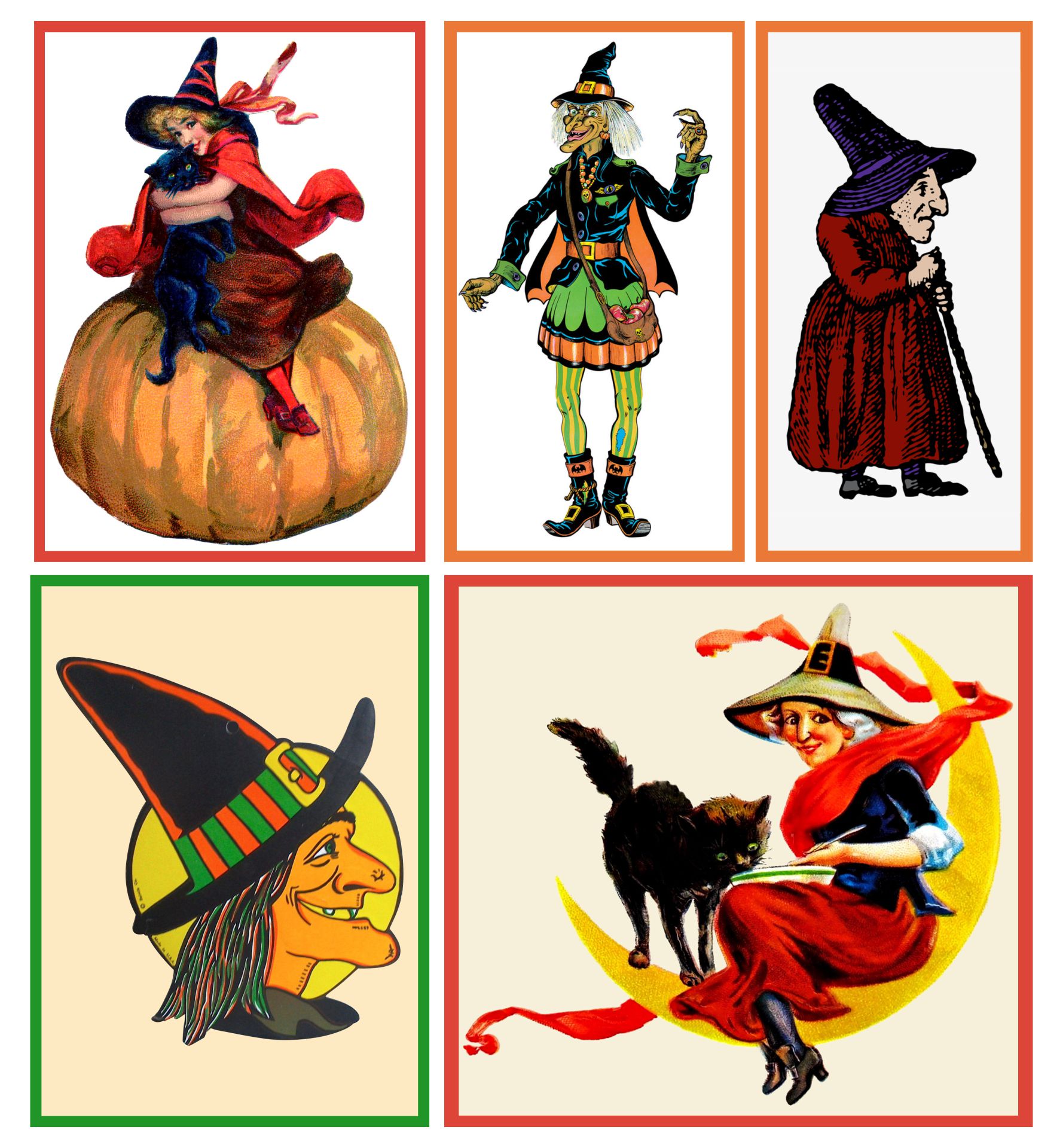 Vintage Halloween Witch Mini Album Images