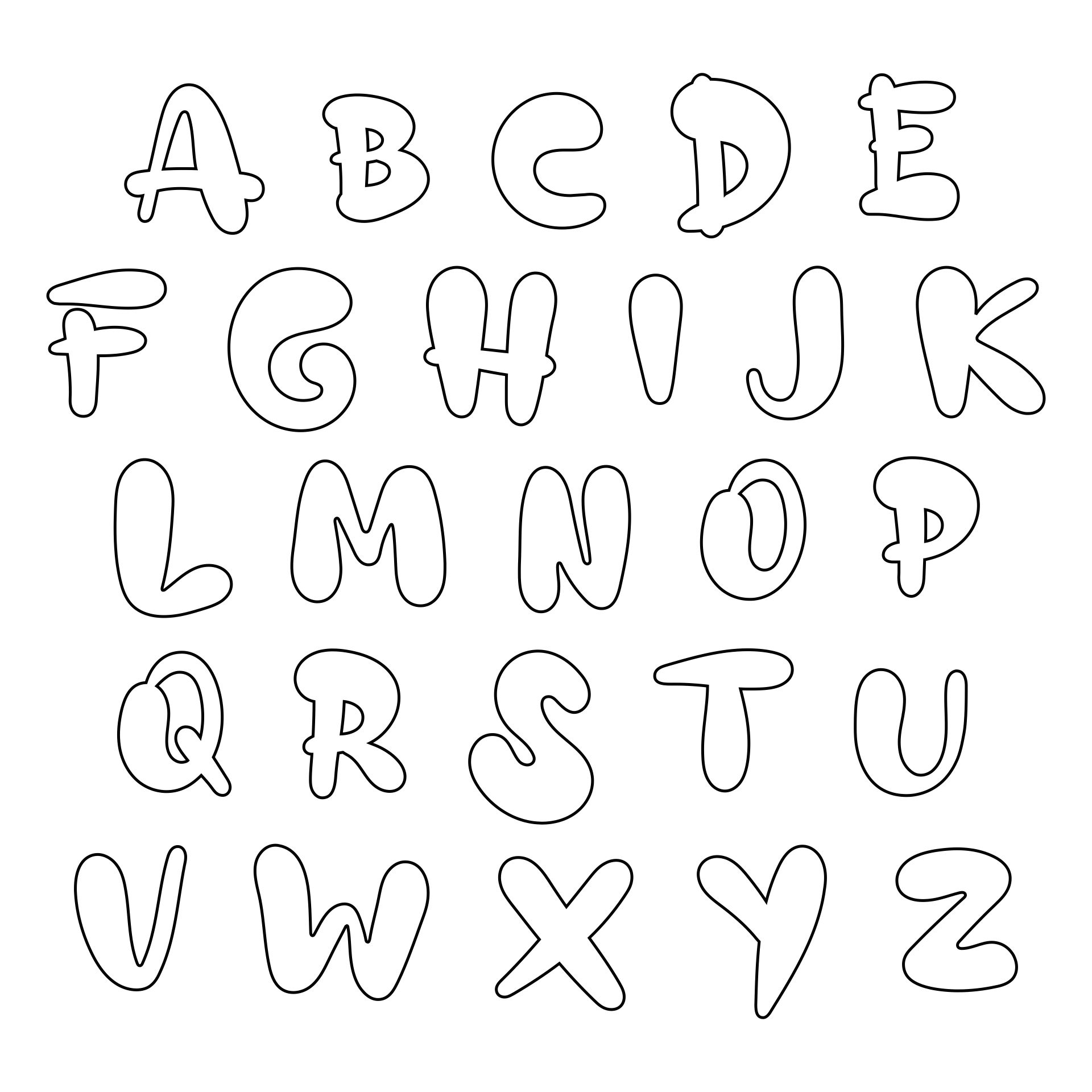 10 Best Large Printable Bubble Letters M Printablee