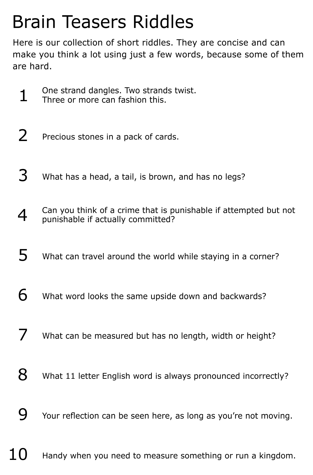 English Riddles And Brain Teasers 2 Esl Worksheet By