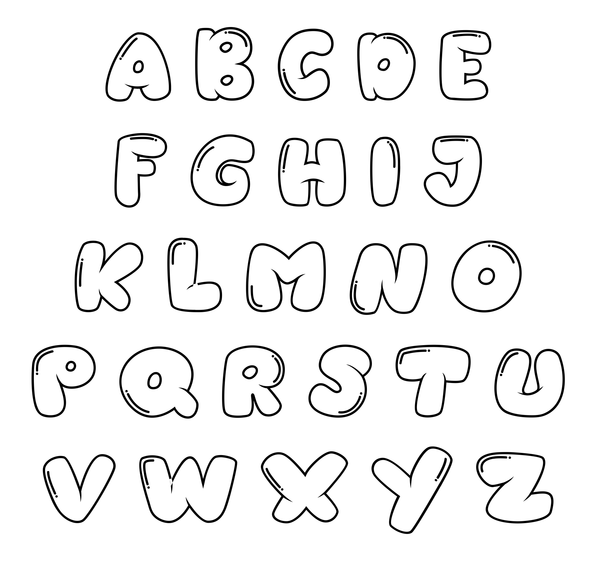Free Printable Bubble Alphabet Letters Upper And Lowercase