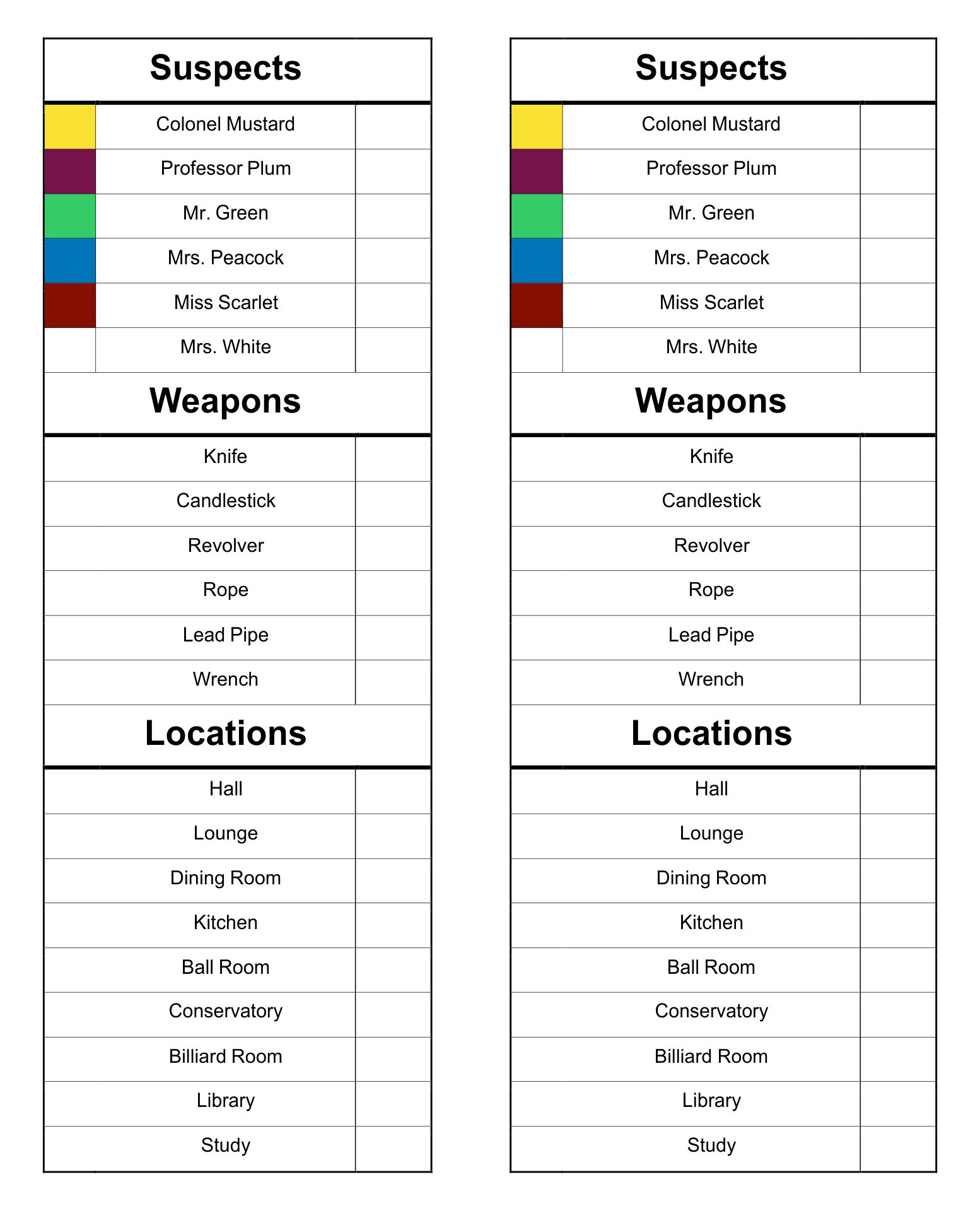 Printable Clue Sheets Customize and Print