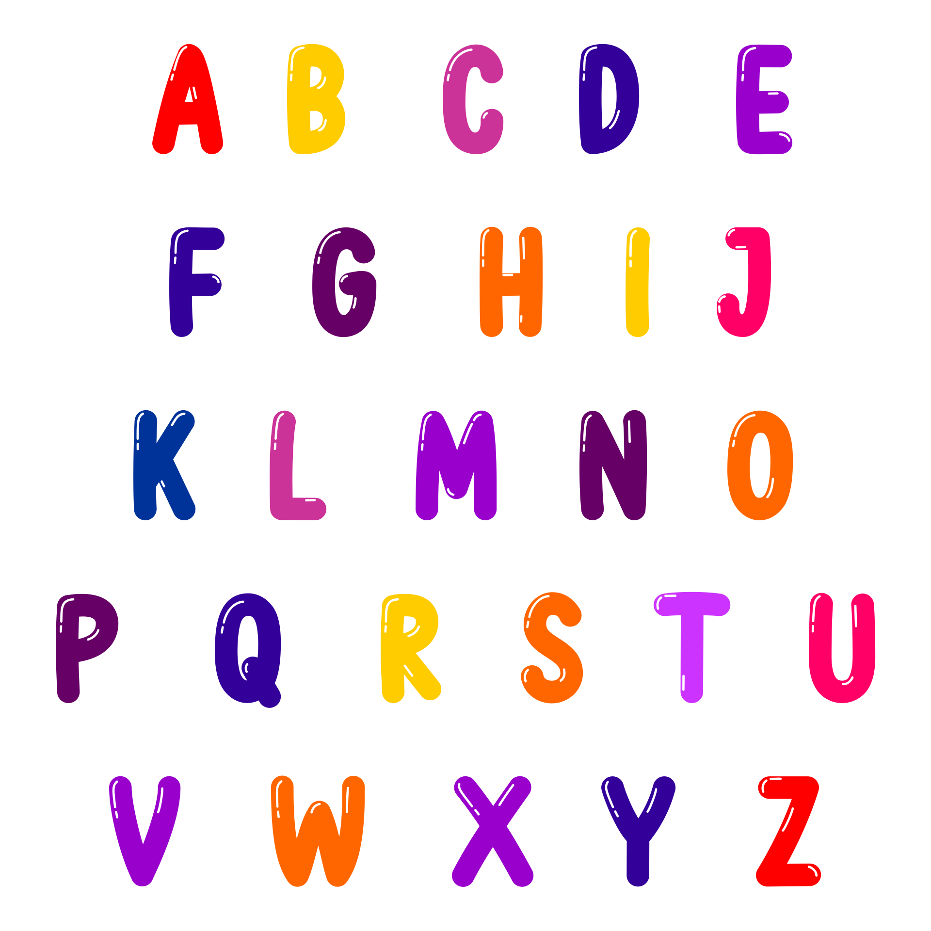 Free Printable Bubble Letters To Color