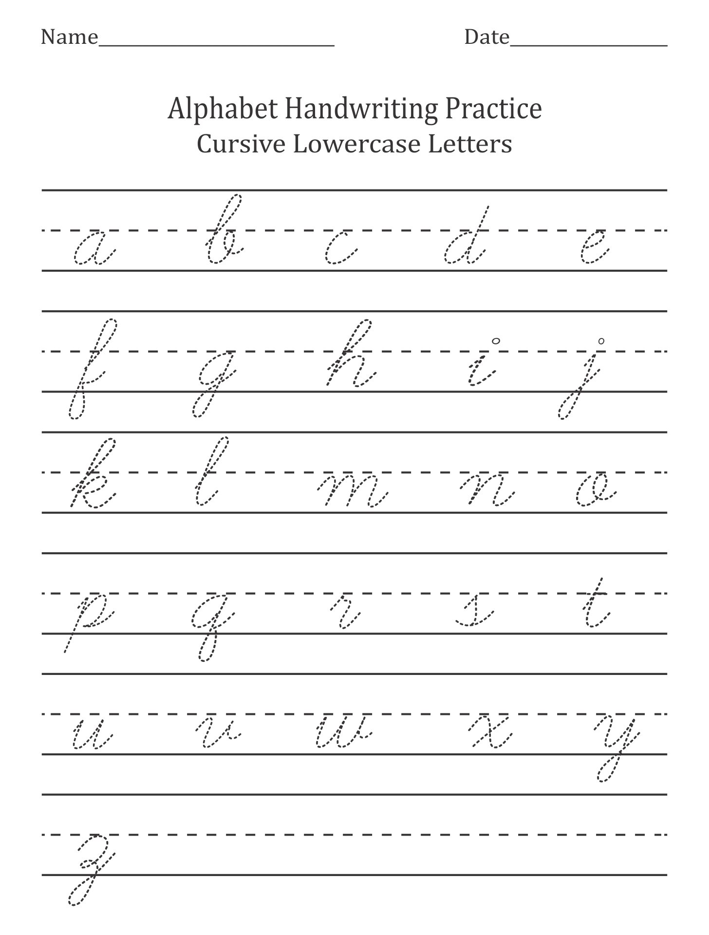 Handwriting Worksheets Free Printable Cursive