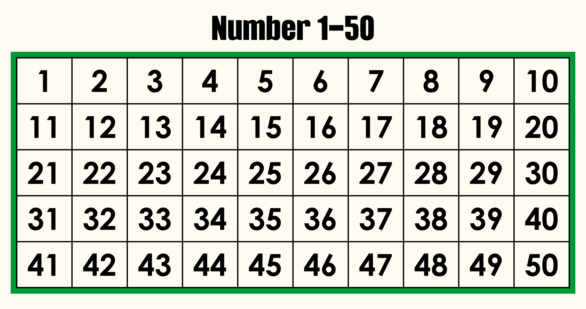 10 Best Printable Number Grid 1 50