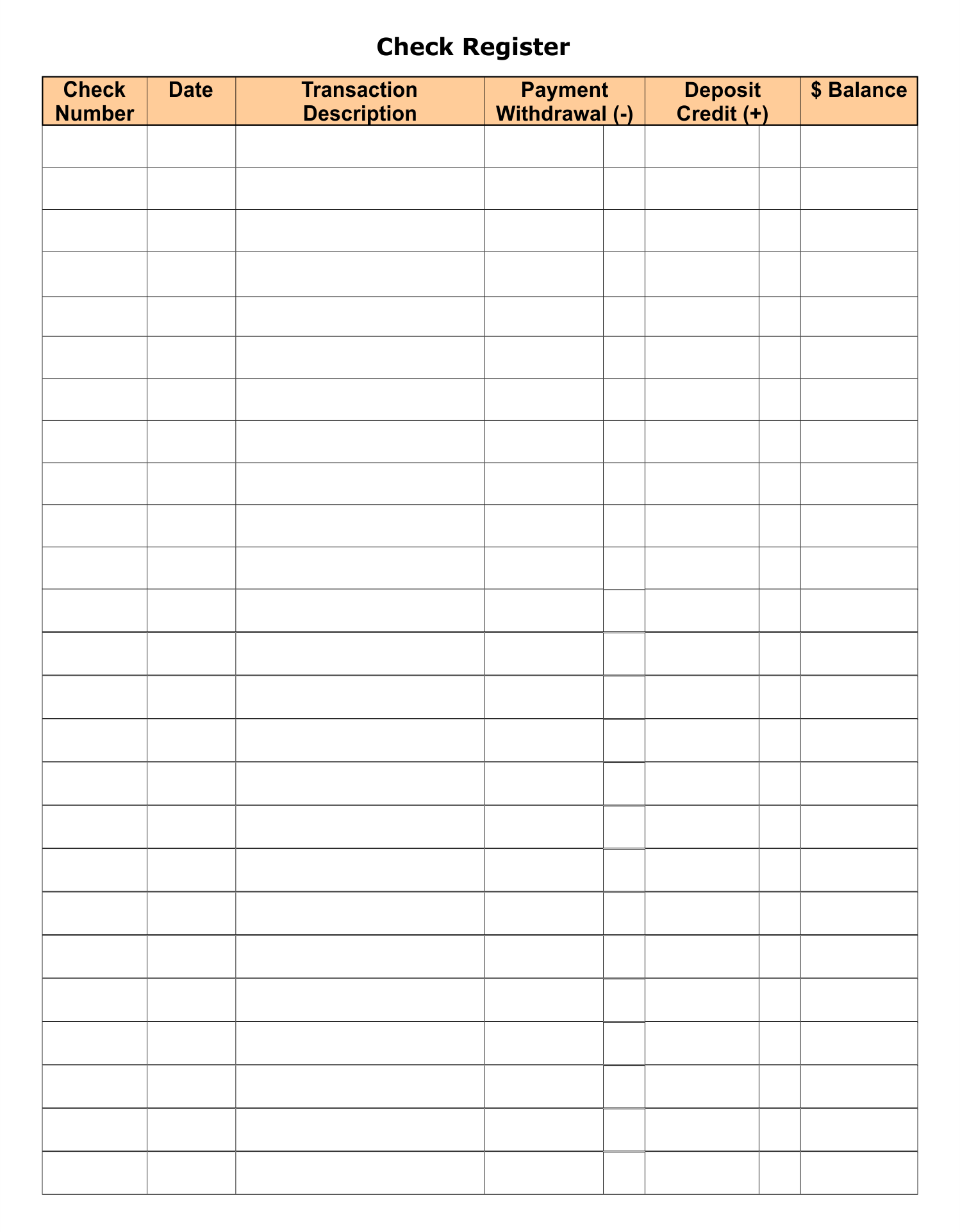 Checking Account Register Printable Free PRINTABLE TEMPLATES