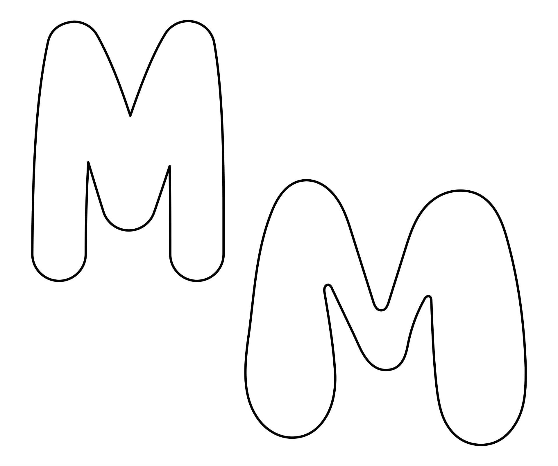 Printable Letter M Outline Print Bubble Letter M Printable Letter M ...
