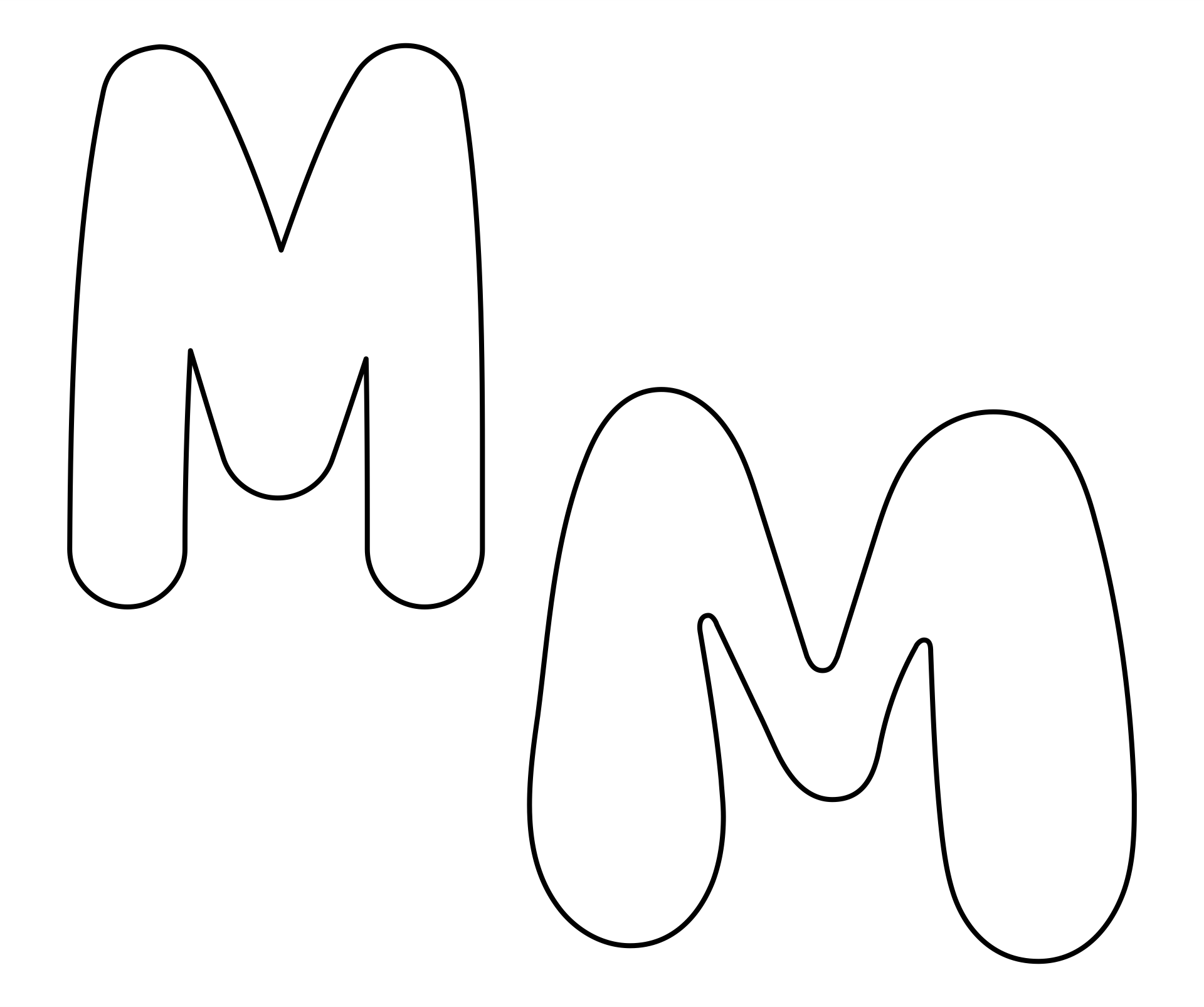 10 Best Large Printable Bubble Letters M PDF For Free At Printablee