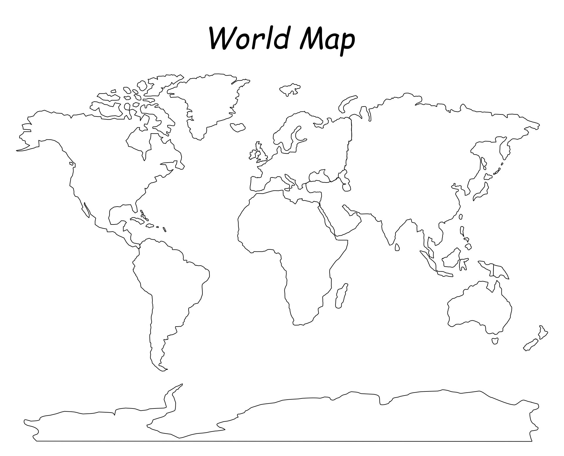 20 Best Simple World Map Printable