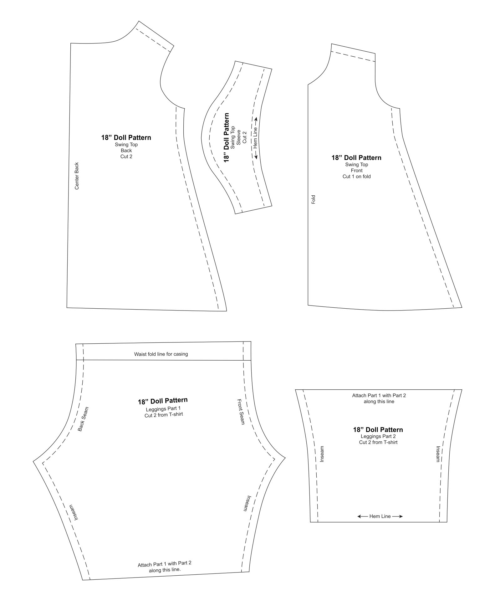 Free Printable 18 Doll Clothes Patterns