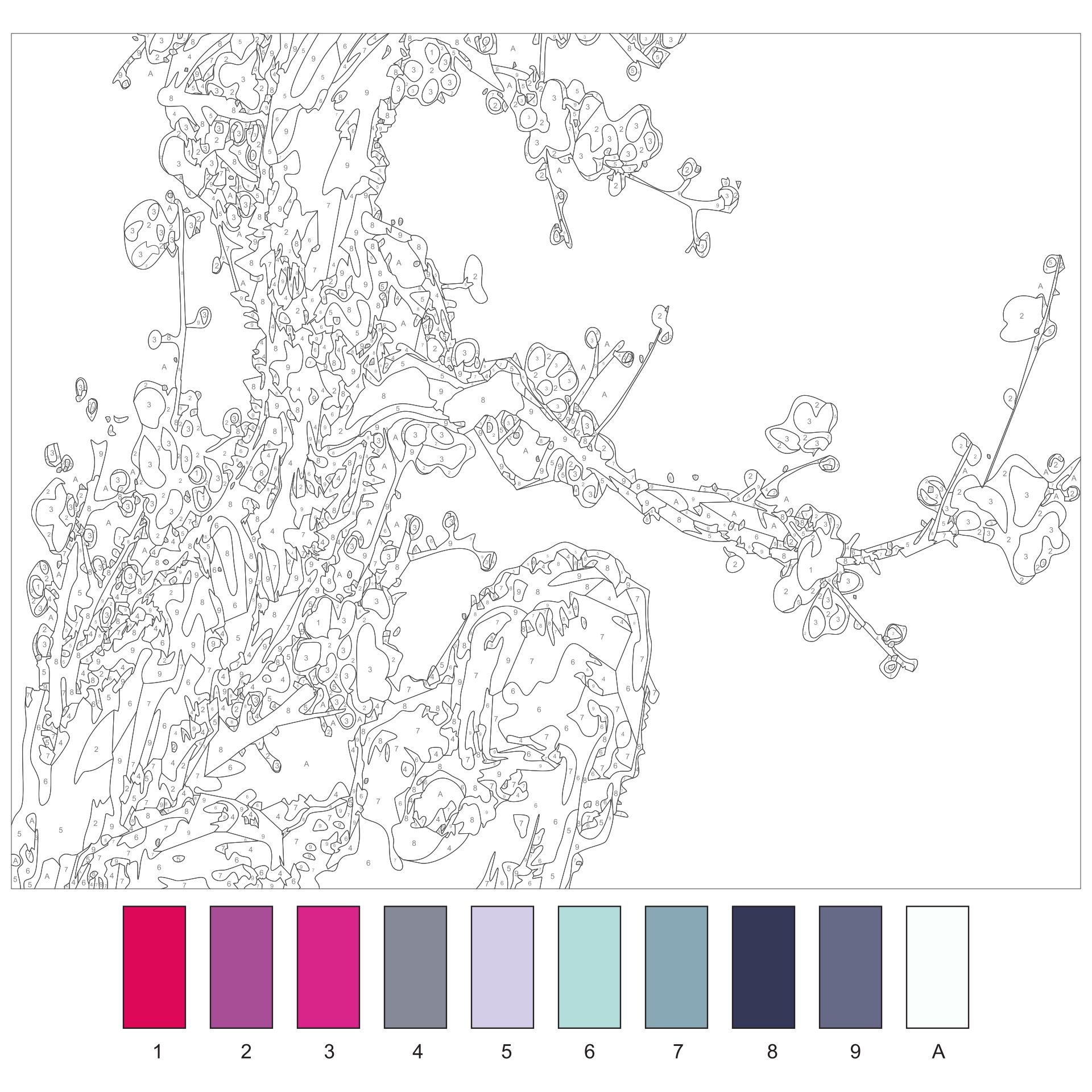 Paint By Numbers Template Pattern Coloring Pages Painting Templates 