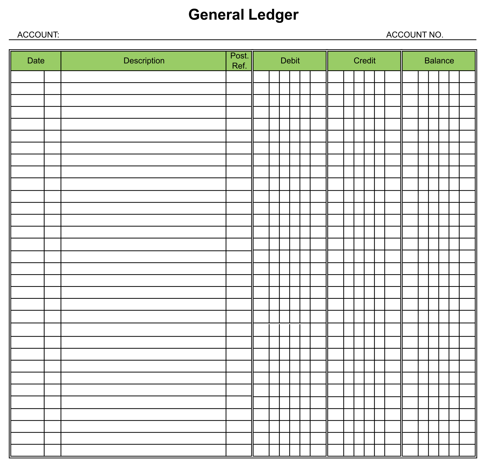 Ledger Template Google Sheets