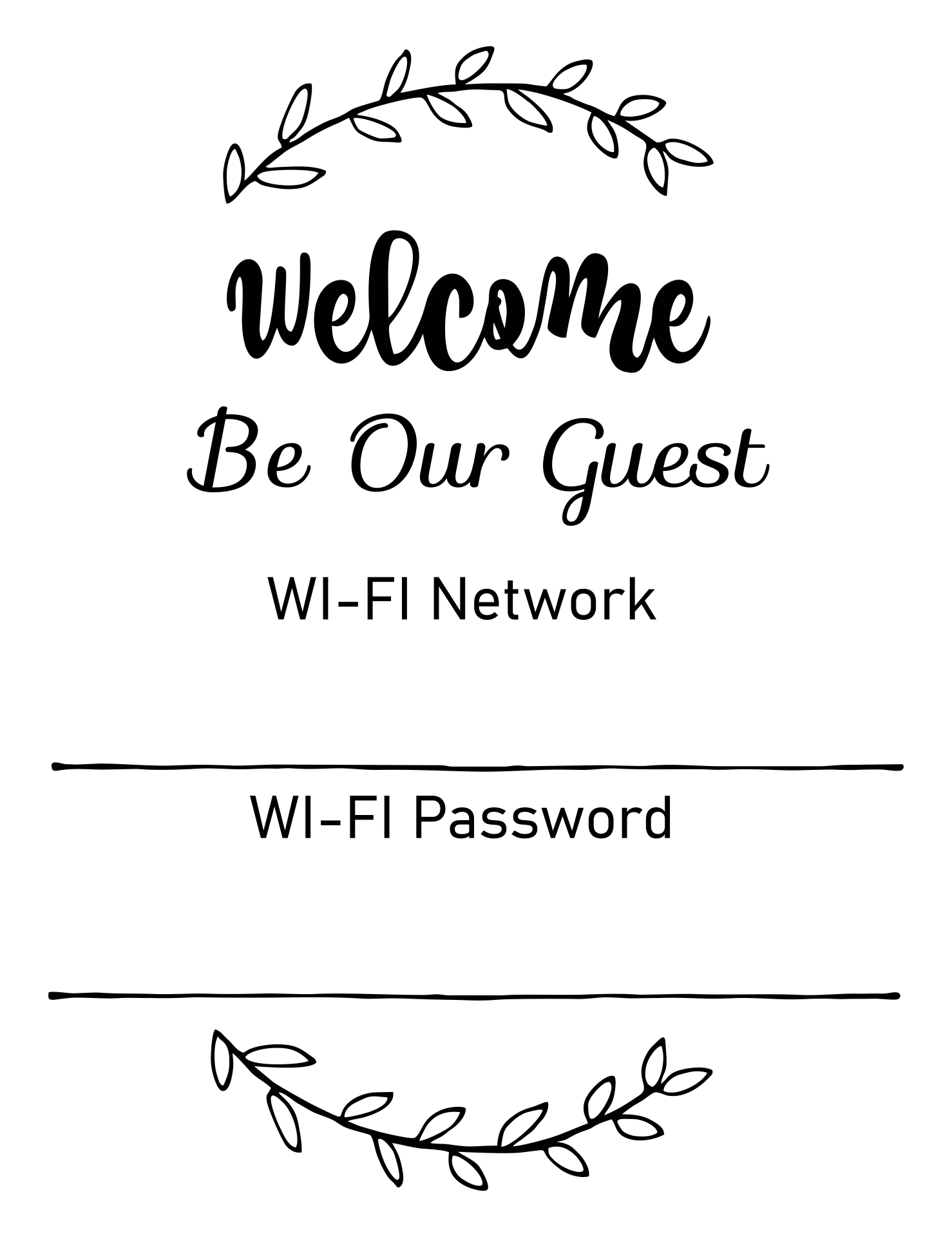 Free Guest Wifi Printables