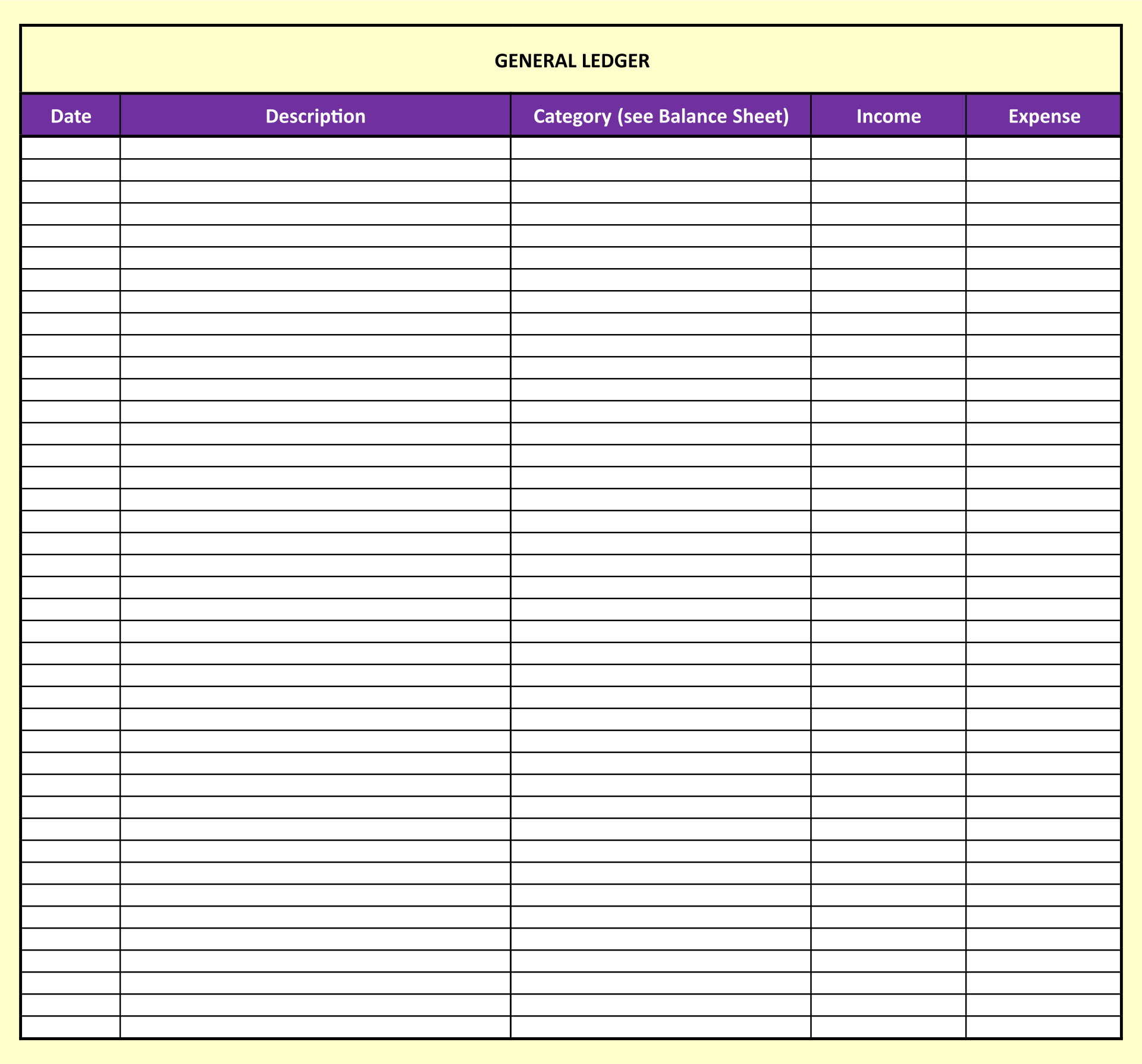 Printable Expense And Income Ledger With Balance / Ledger ...