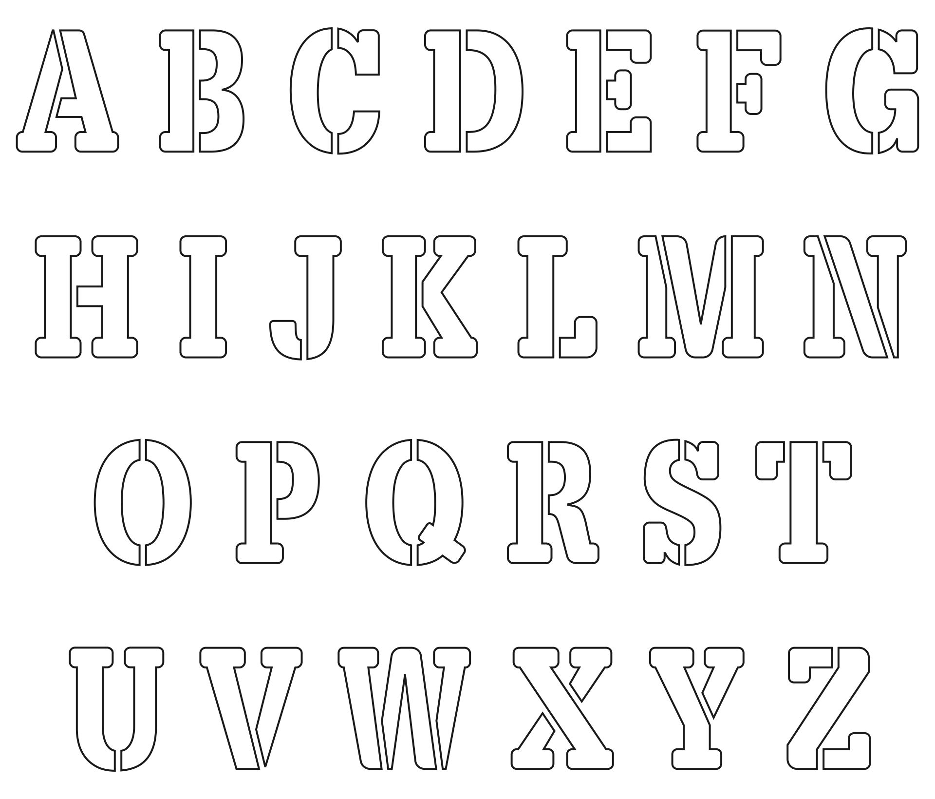 Printable Stencil Letters 2 Inch