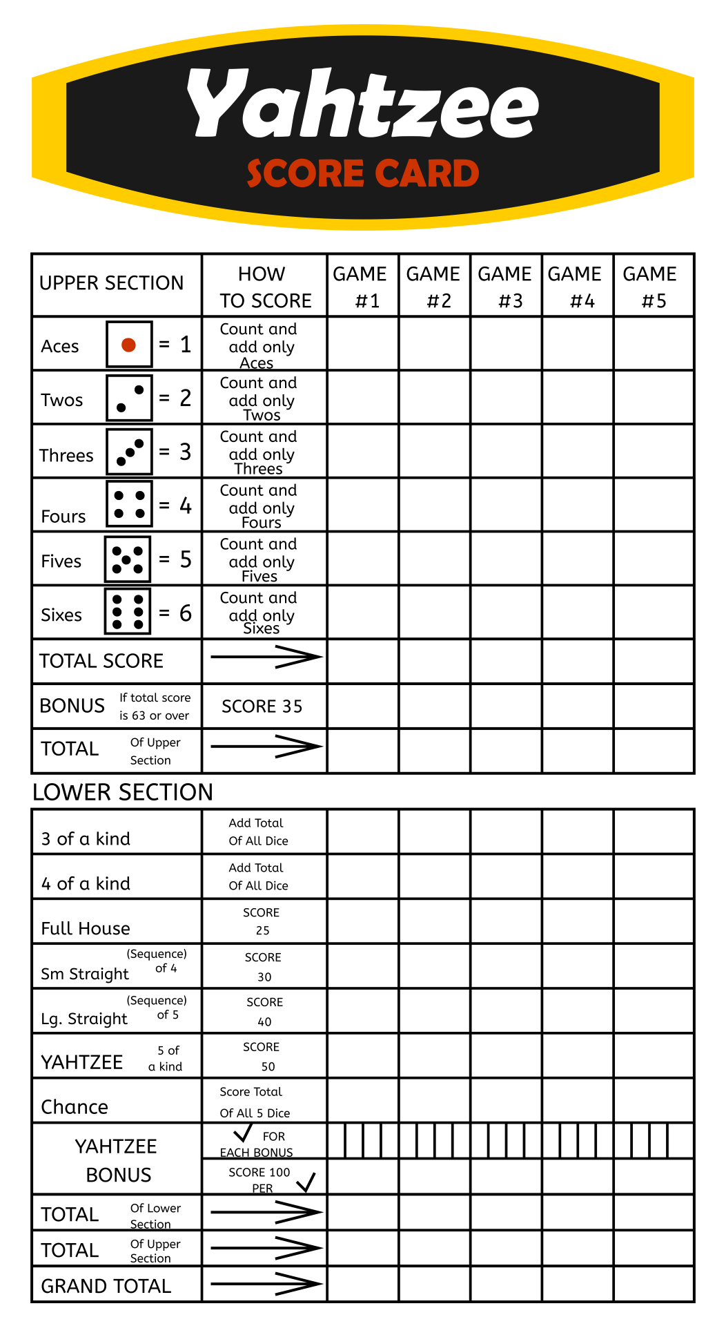 10 Best Printable Yahtzee Score Sheets For Free At Printablee