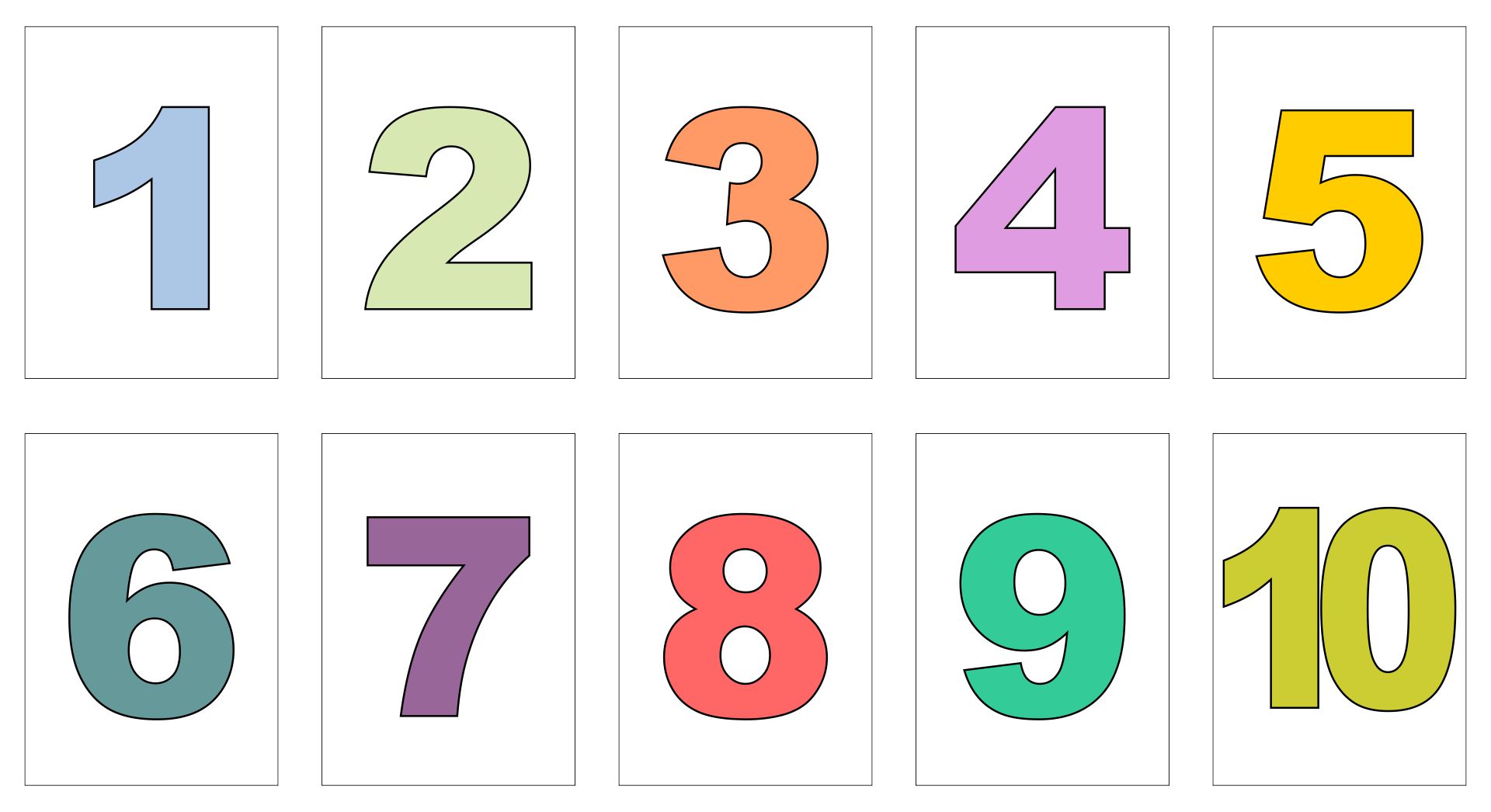 Colored Printable Numbers 1 10 Numbers Free Printable Templates 