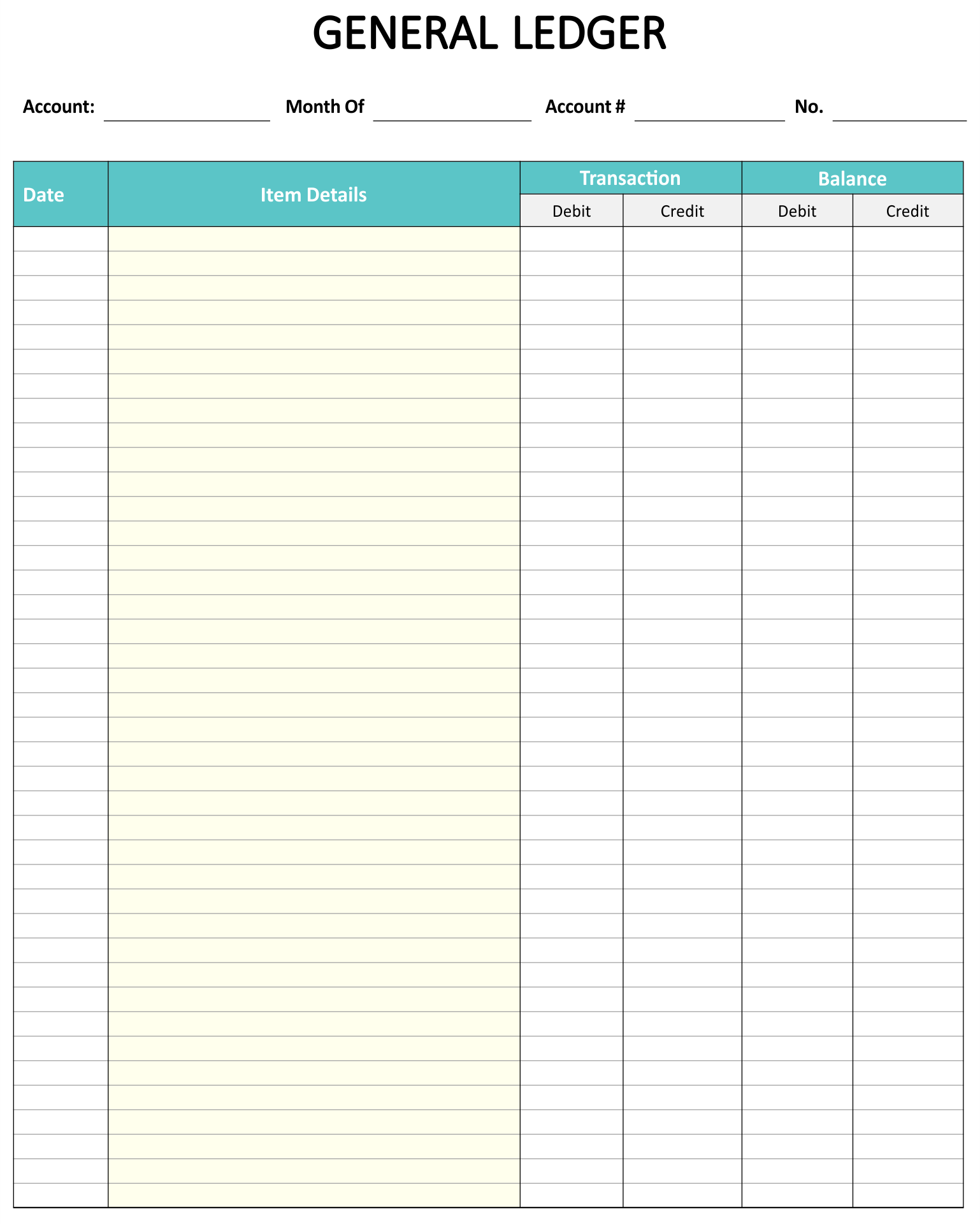 Free Printable Ledger Balance Sheet Printable World Holiday