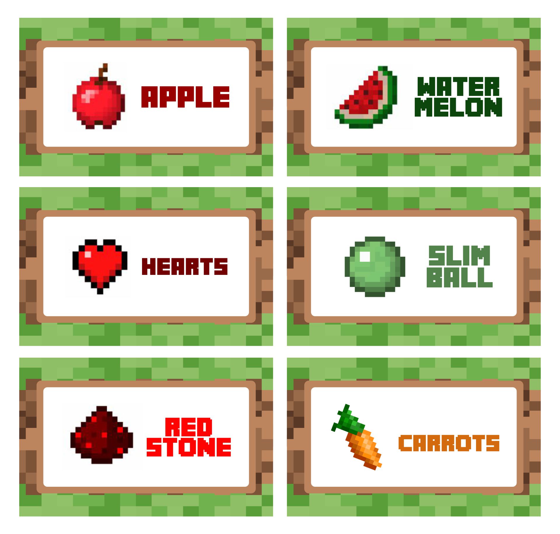 minecraft-food-templates