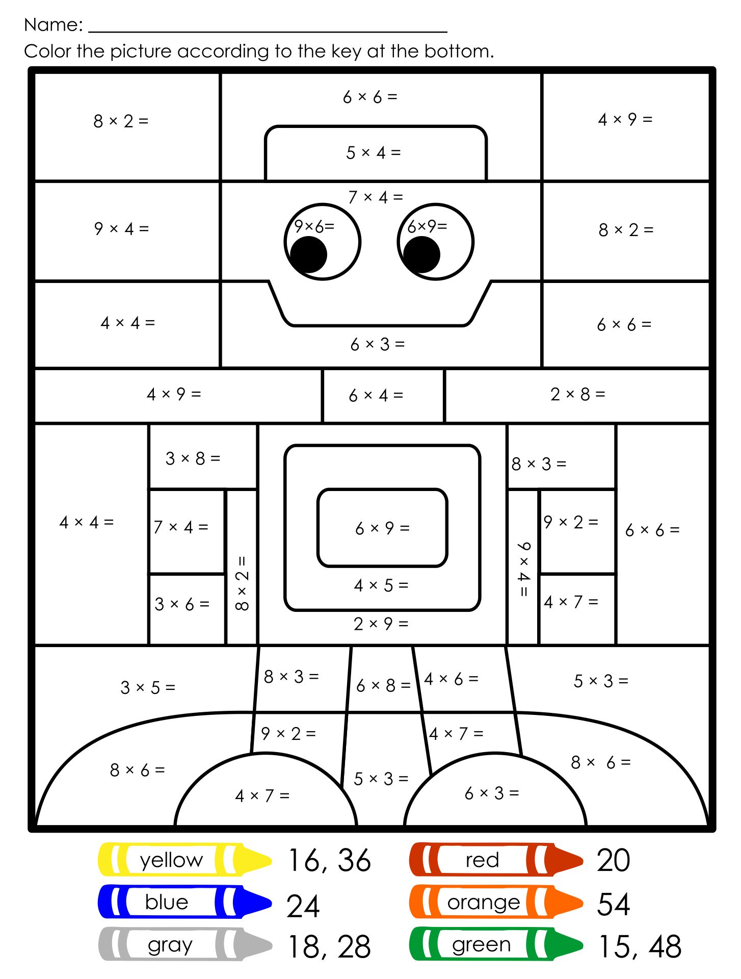 Multiplication Picture Worksheets Free