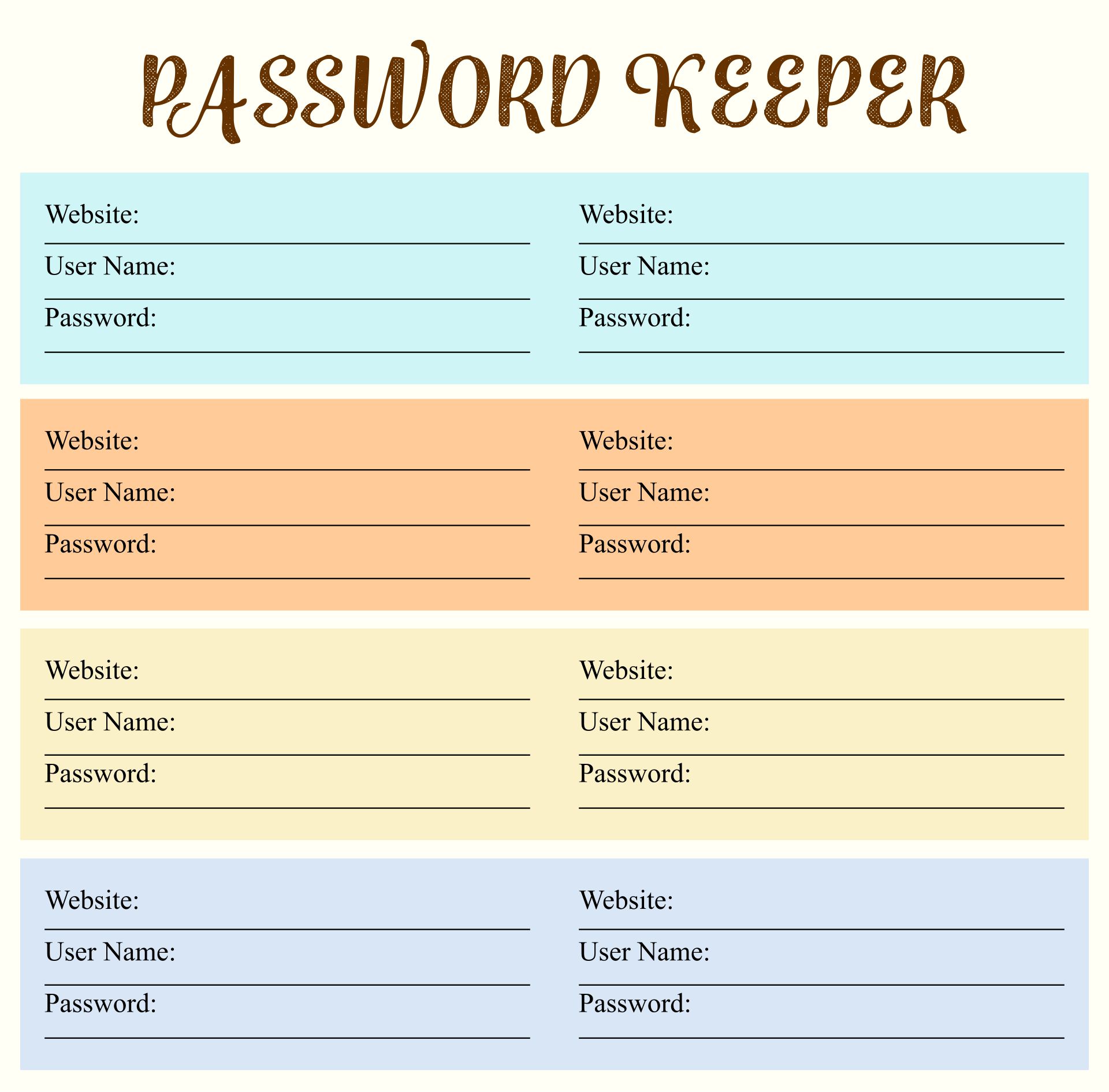 Free Password Keeper Template Printable Of Ultimate Guide To An | My ...