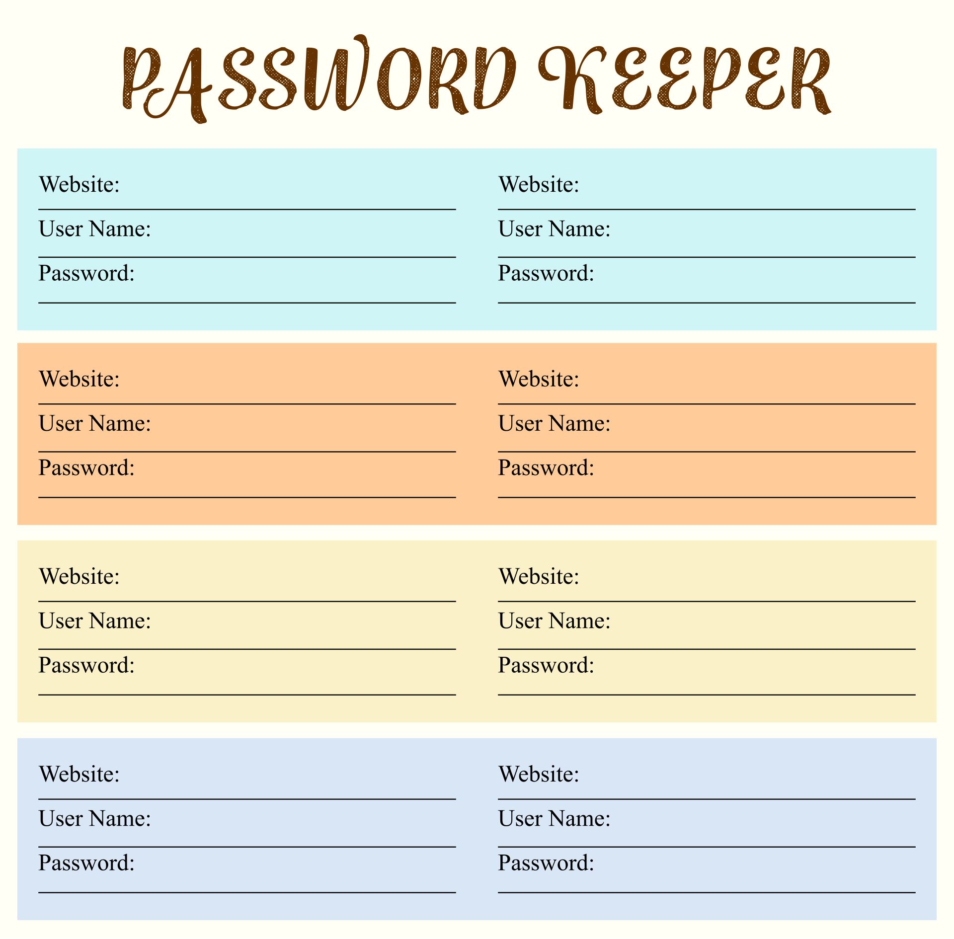 10 Best Free Printable Password Log Sheets PDF For Free At Printablee