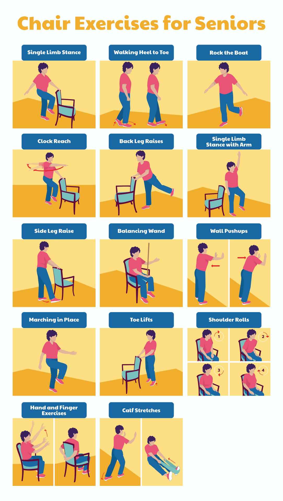 Printable Chair Yoga Exercises