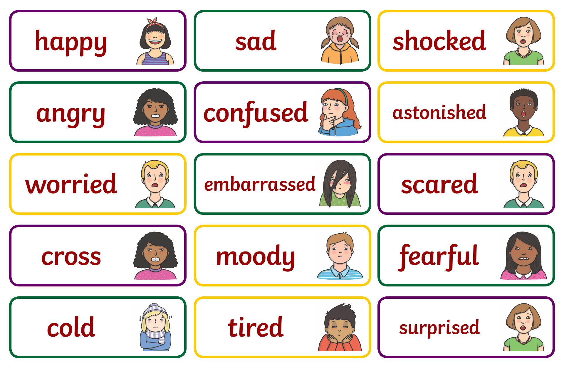 Preschool Free Printable Emotion Faces