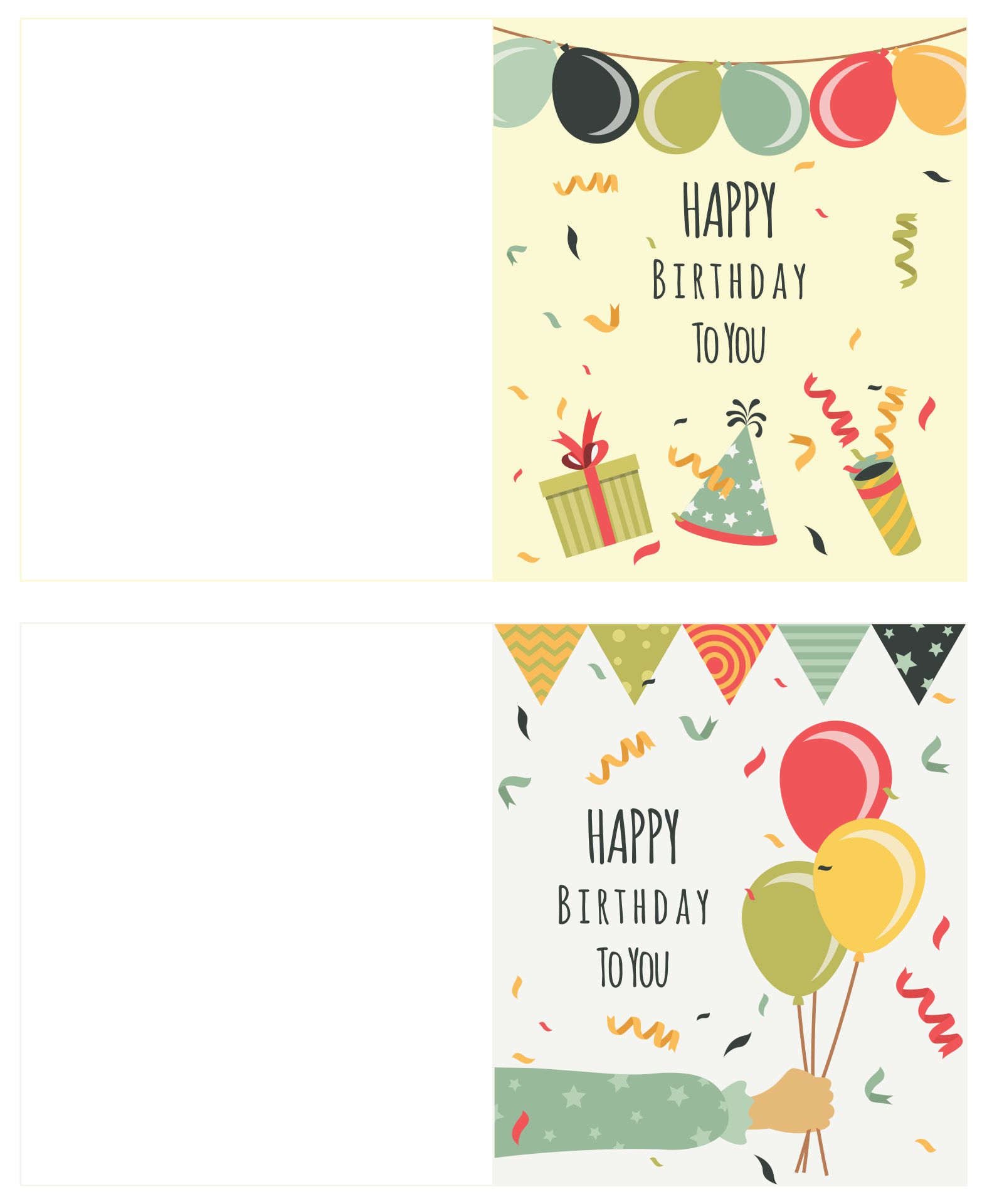 10 best printable folding birthday cards printableecom - foldable free ...