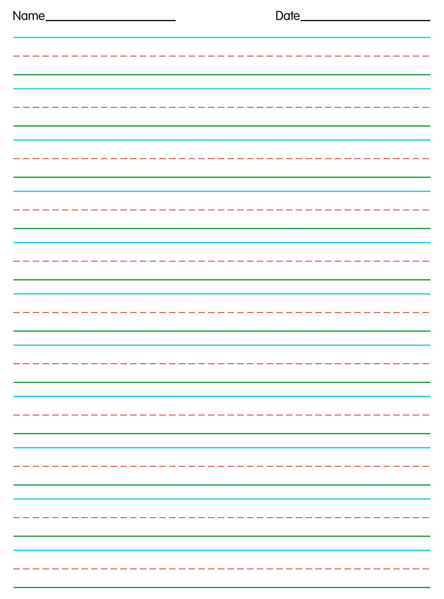 Kindergarten Lined Printable Paper
