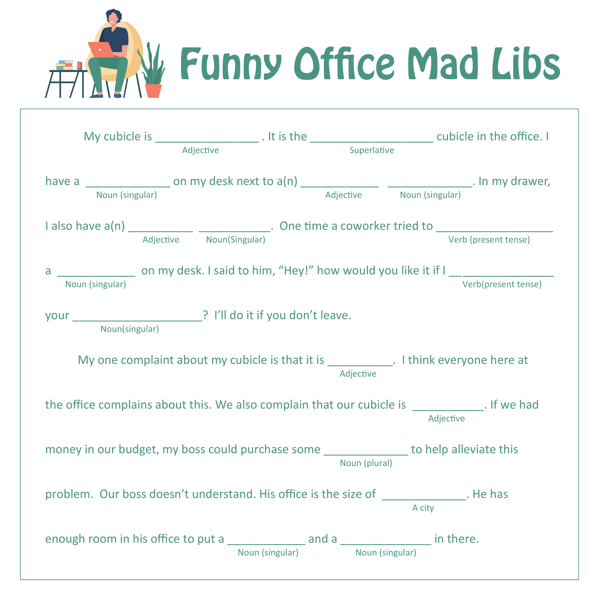 Mad Libs Template