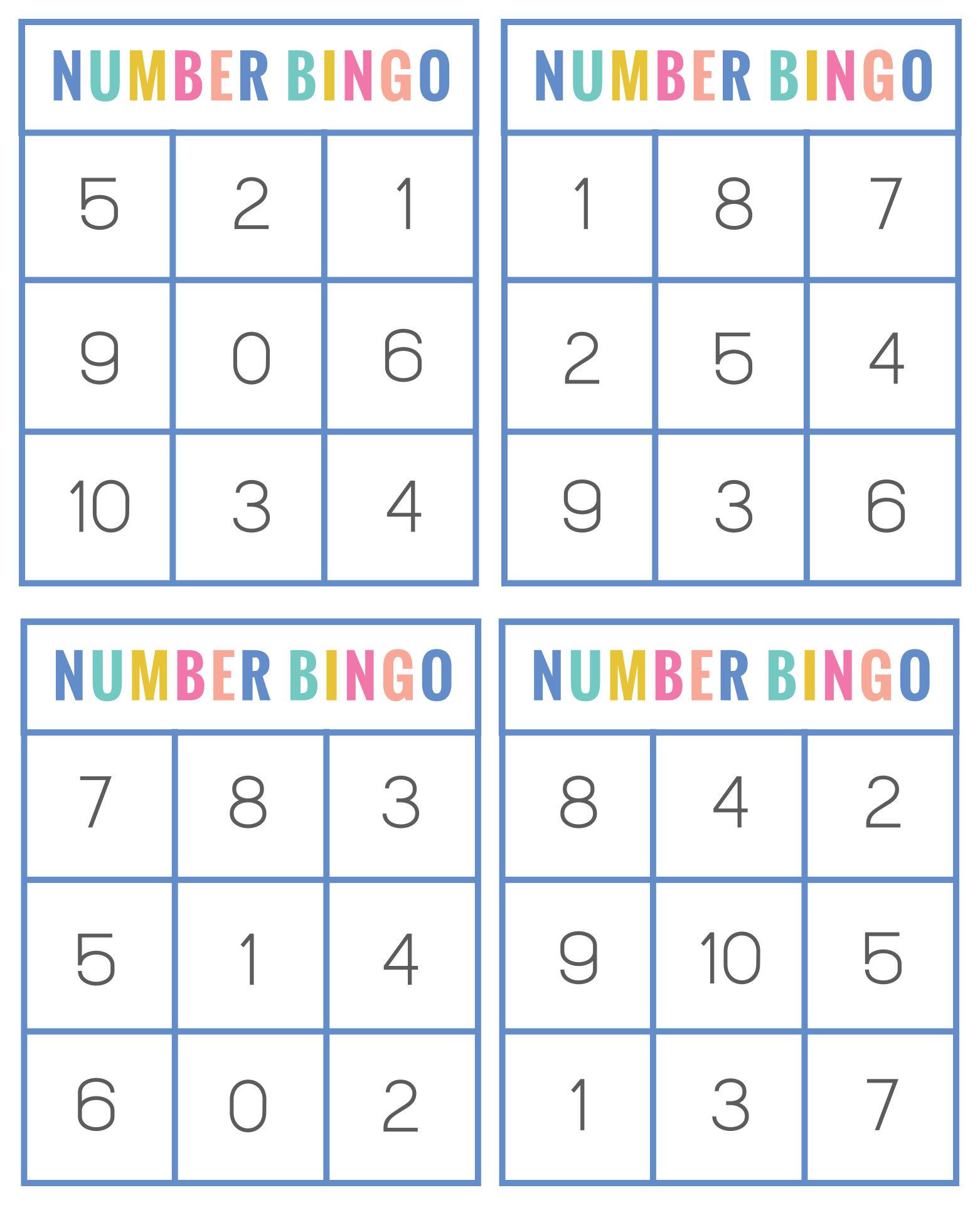 Printable Bingo Cards For Kids