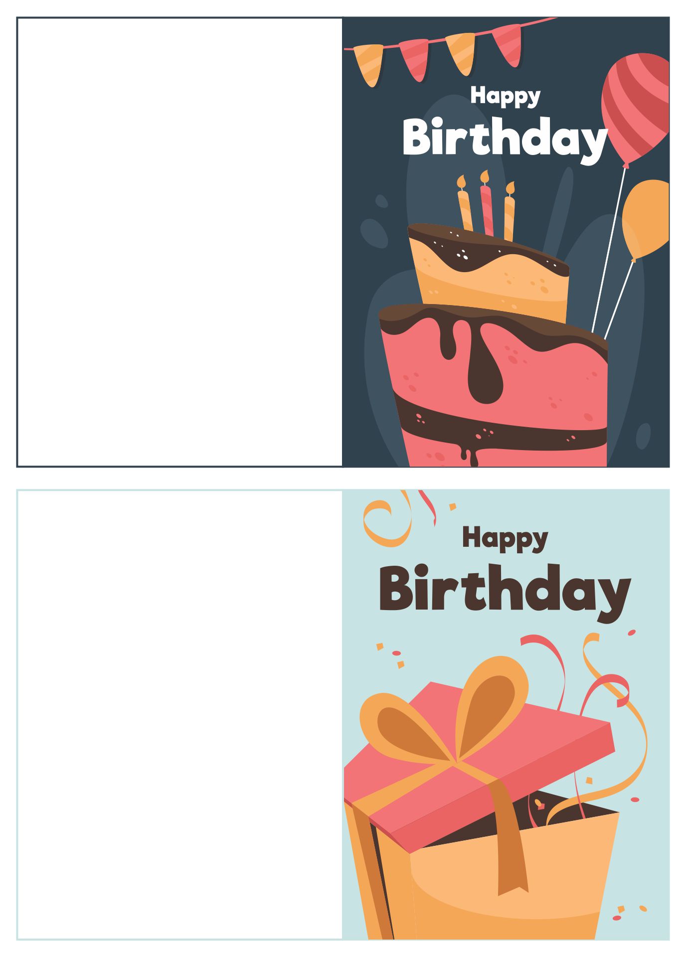 Printable Foldable Birthday Card