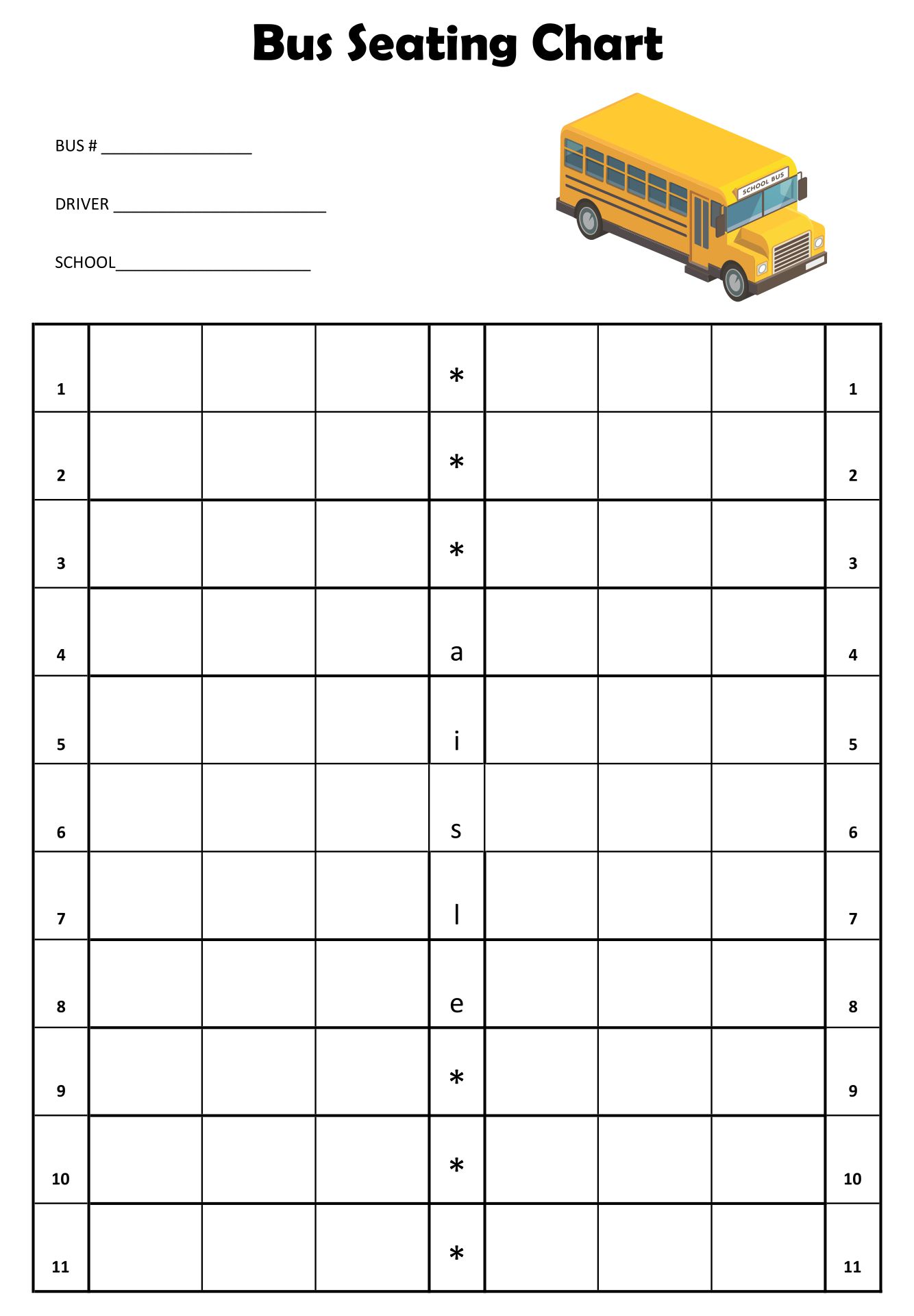 10 Best Printable School Bus Diagram